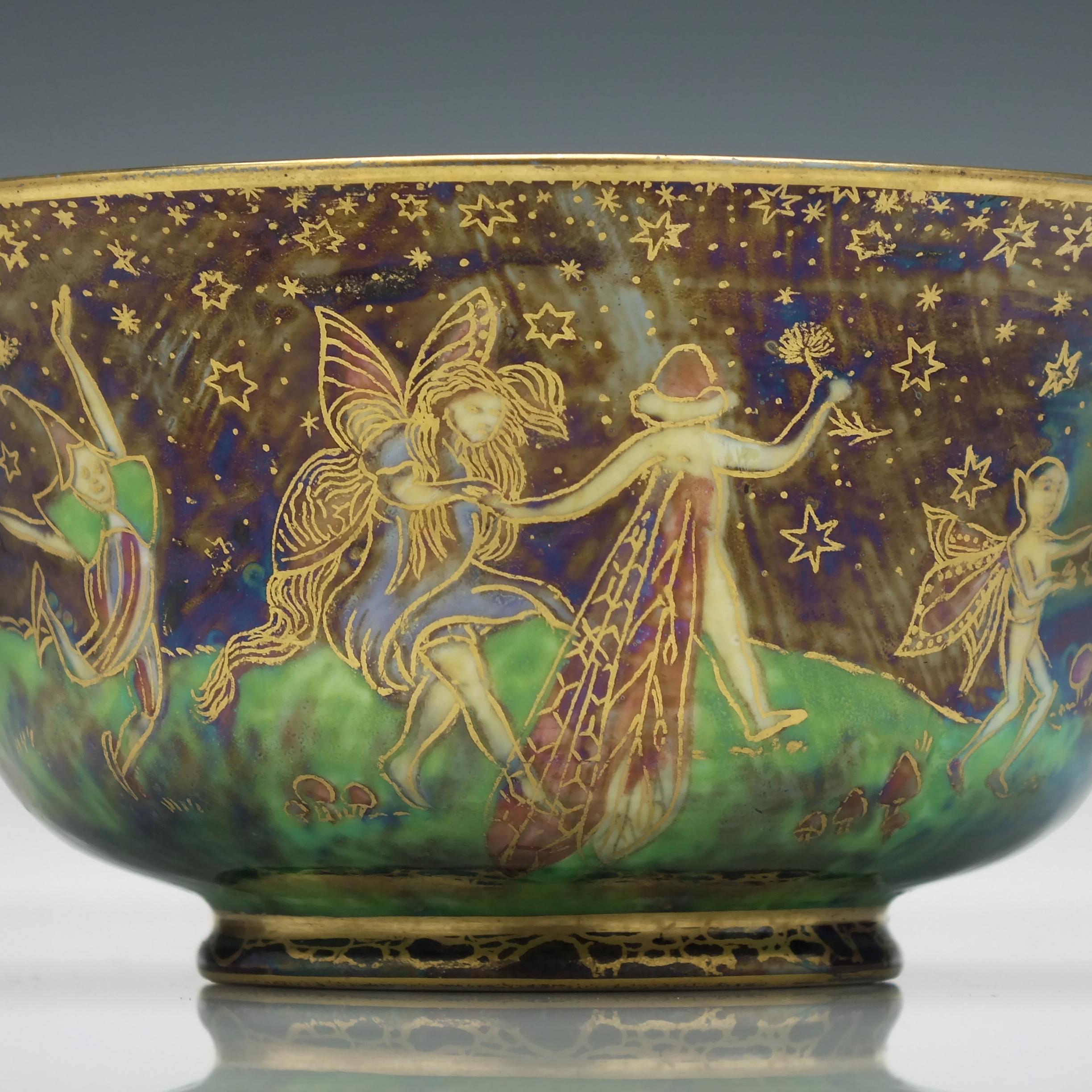 Wedgwood Fairyland Leapfrogging Fairies Lustre Cup, circa 1920 1