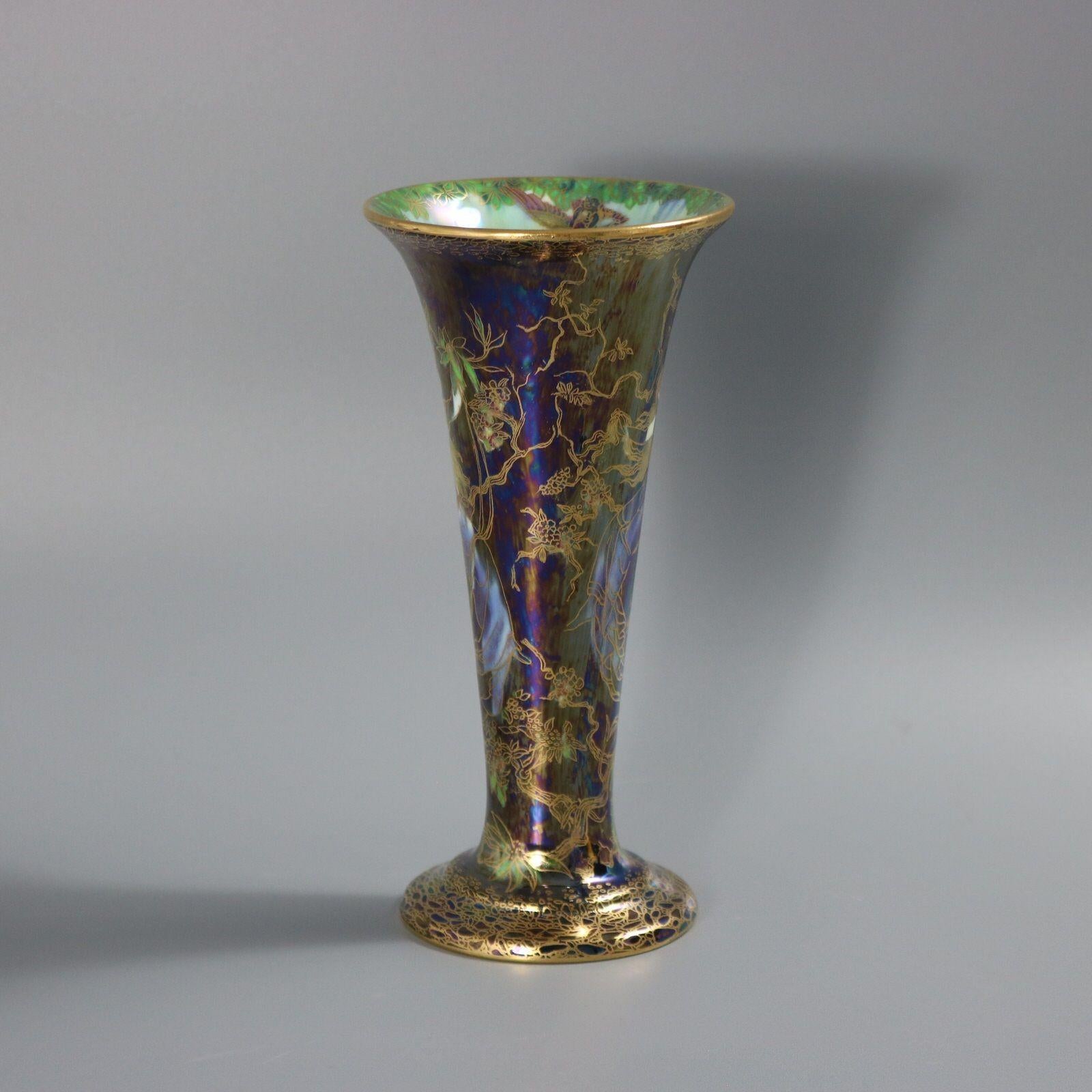 Wedgwood Fairyland Lustre Butterfly Women Trumpet Vase In Good Condition For Sale In Chelmsford, Essex
