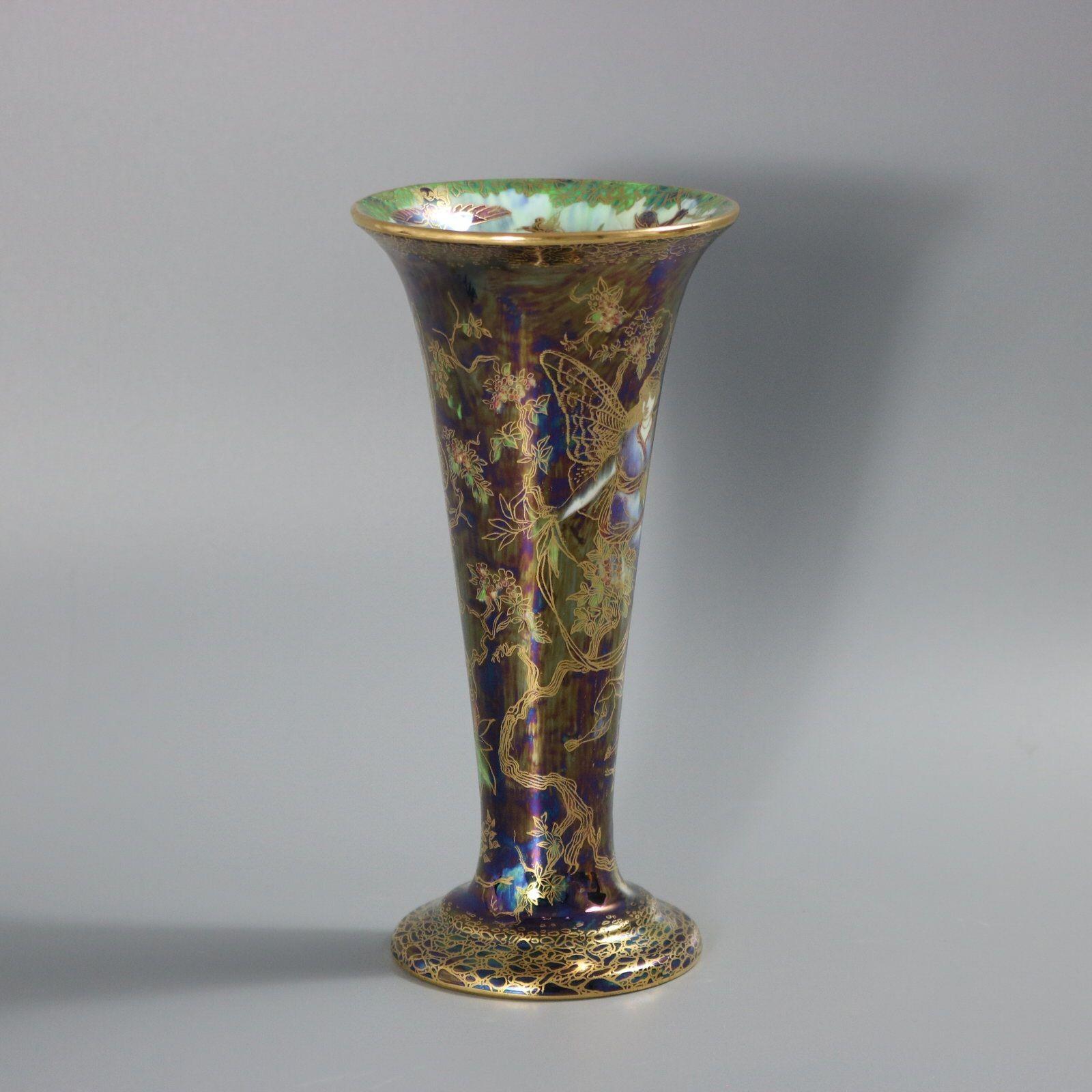Wedgwood Fairyland Lustre Butterfly Women Trumpet Vase For Sale 2
