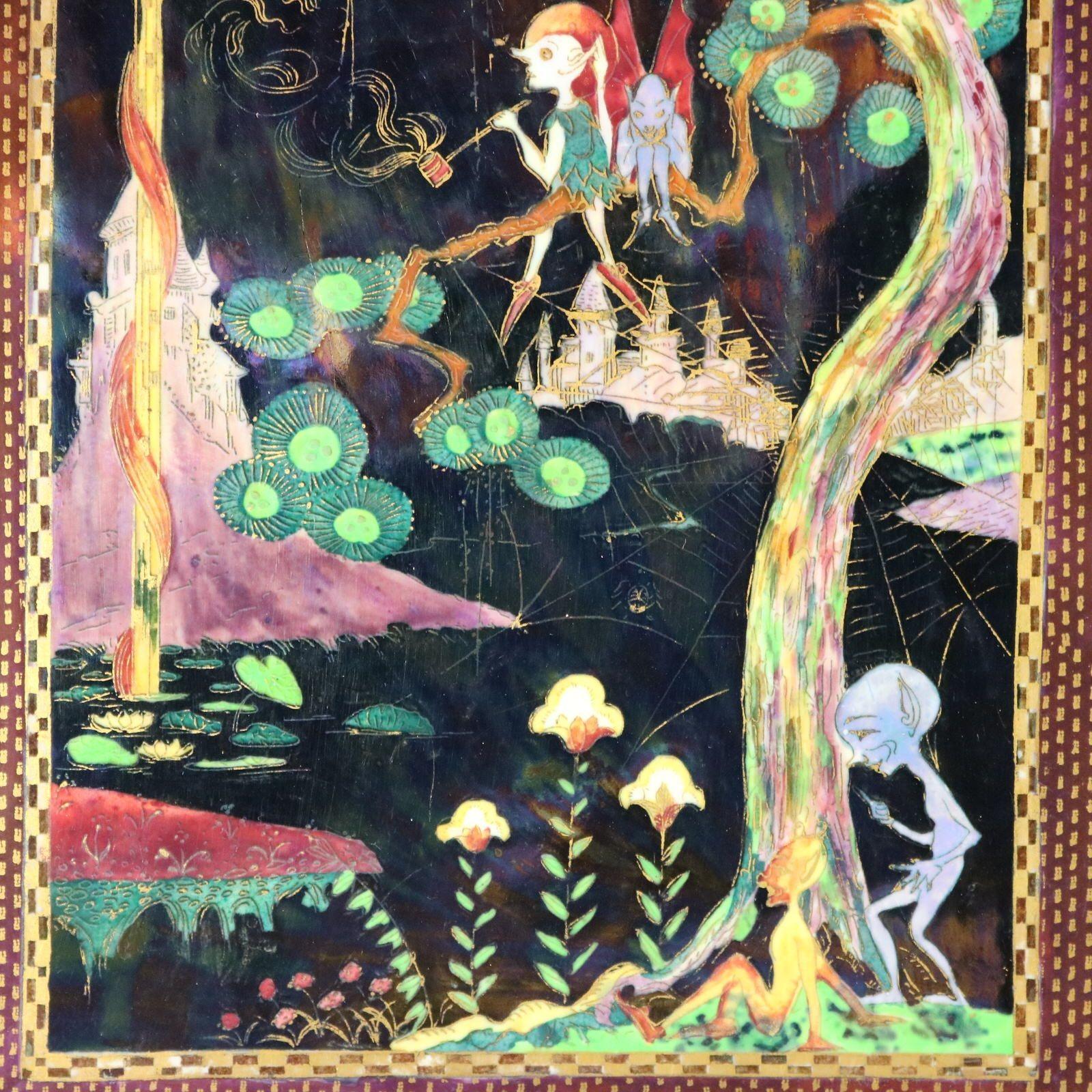 Fairyland Lustre „Elfen in einem Kiefernbaum“ Plakette von Wedgwood (Englisch) im Angebot