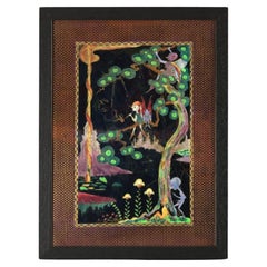 Plaque Wedgwood Fairyland Lustre « Elves in a Pine Tree »