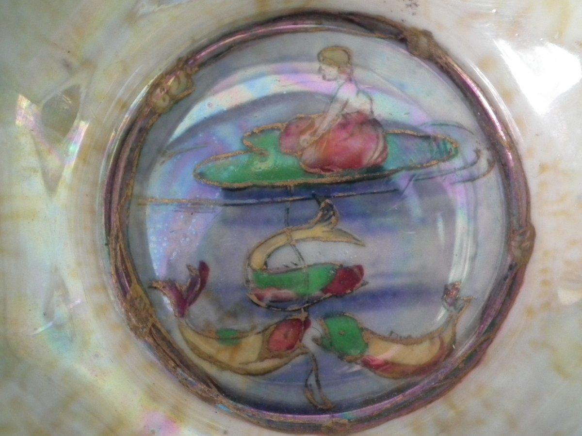 Early 20th Century Wedgwood Fairyland Lustre 'Firbolgs' Antique Centre Bowl For Sale
