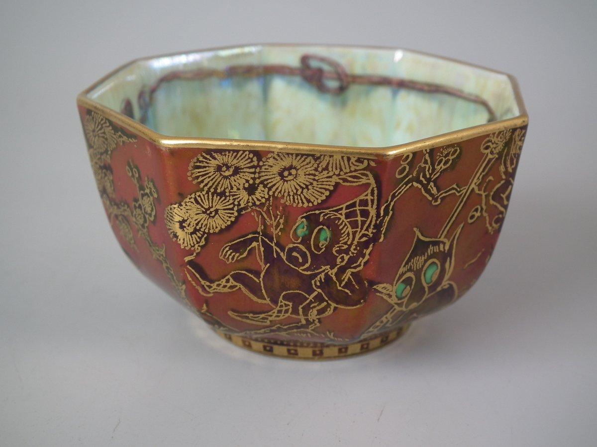 Glazed Wedgwood Fairyland Lustre 'Firbolgs' Antique Centre Bowl For Sale