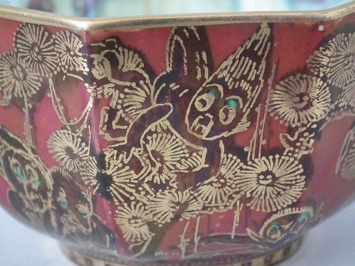 Early 20th Century Wedgwood Fairyland Lustre 'Firbolgs' Antique Centre Bowl For Sale