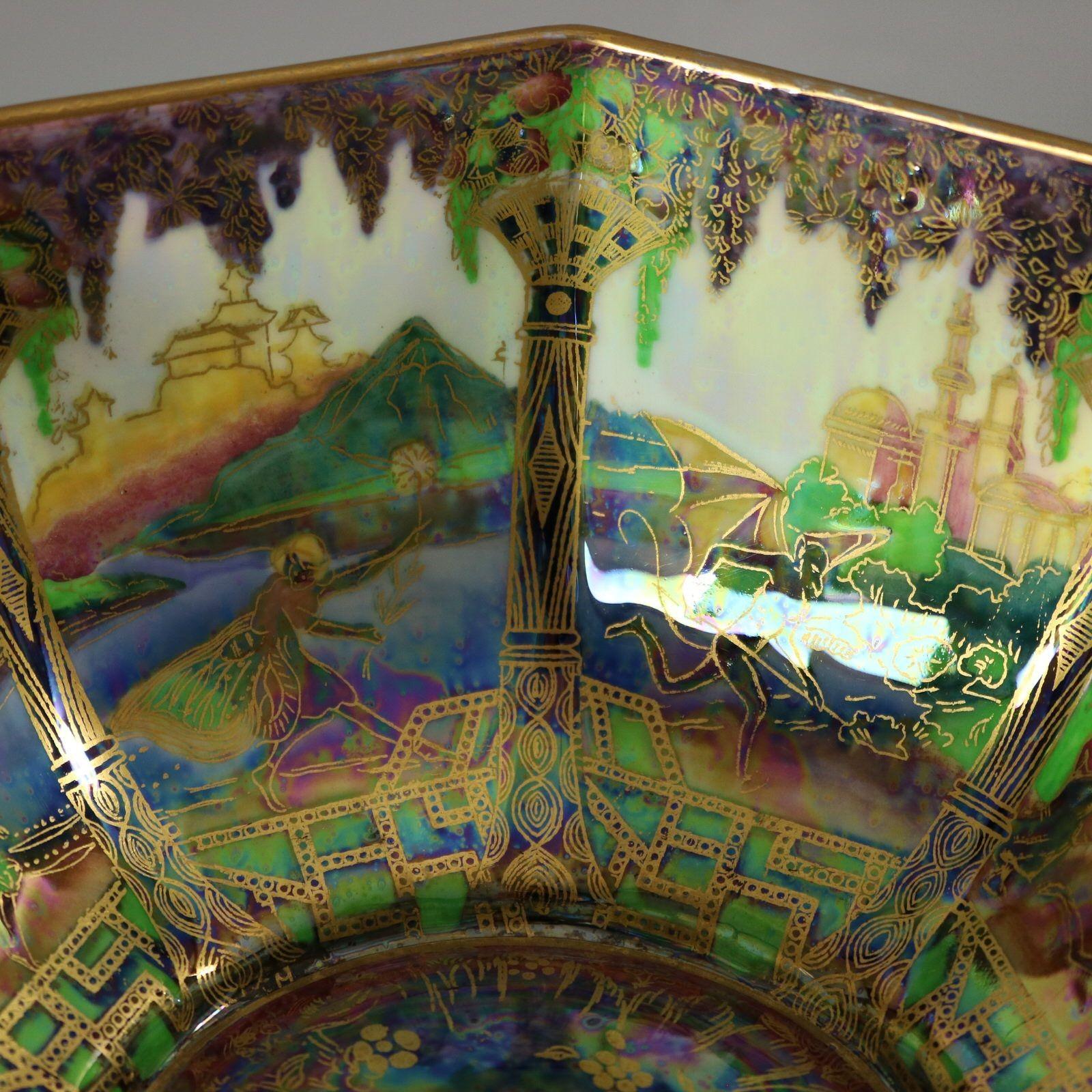 Early 20th Century Wedgwood Fairyland Lustre 'Geisha' Octagonal Bowl For Sale
