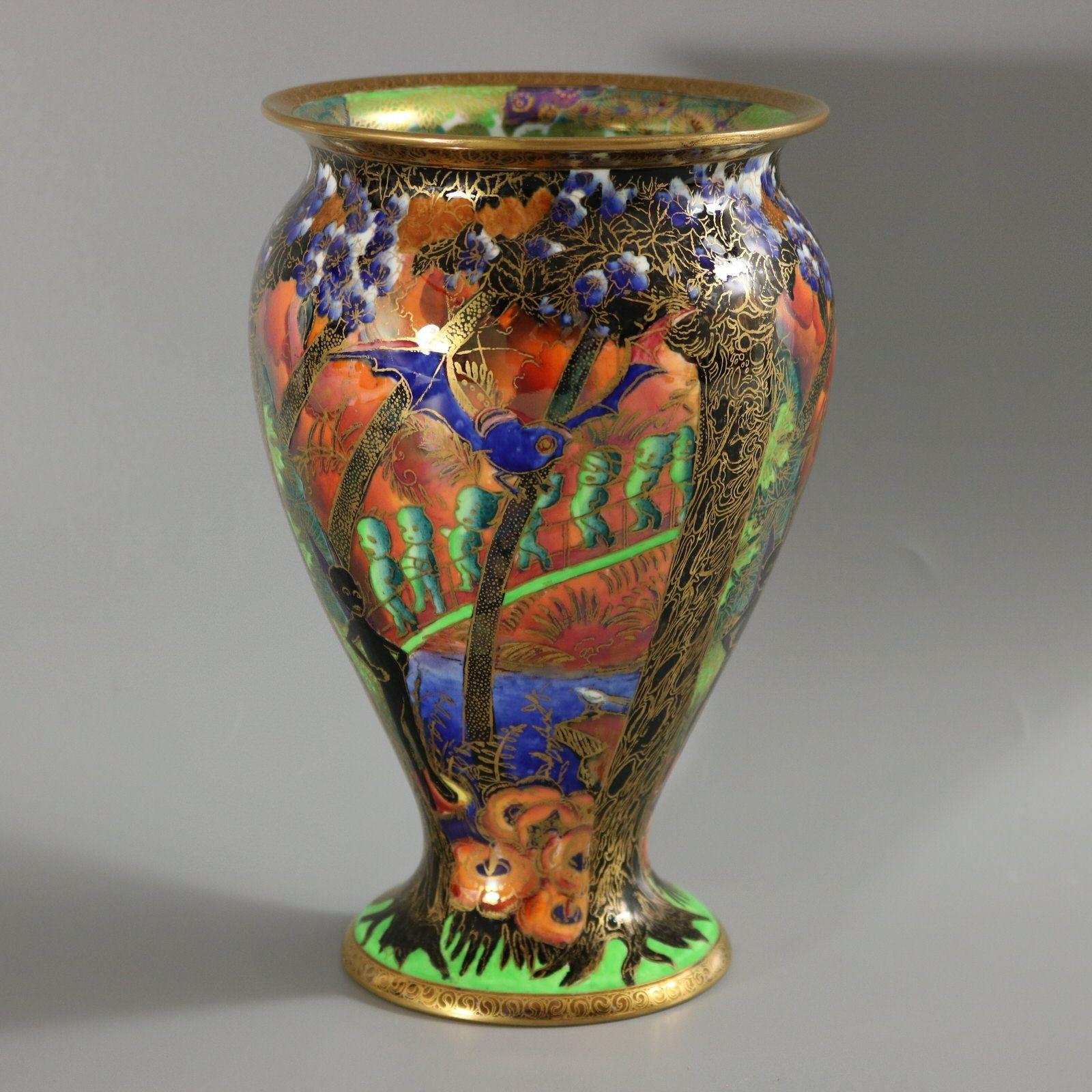 Early 20th Century Wedgwood Fairyland Lustre Imps on Bridge Vase For Sale