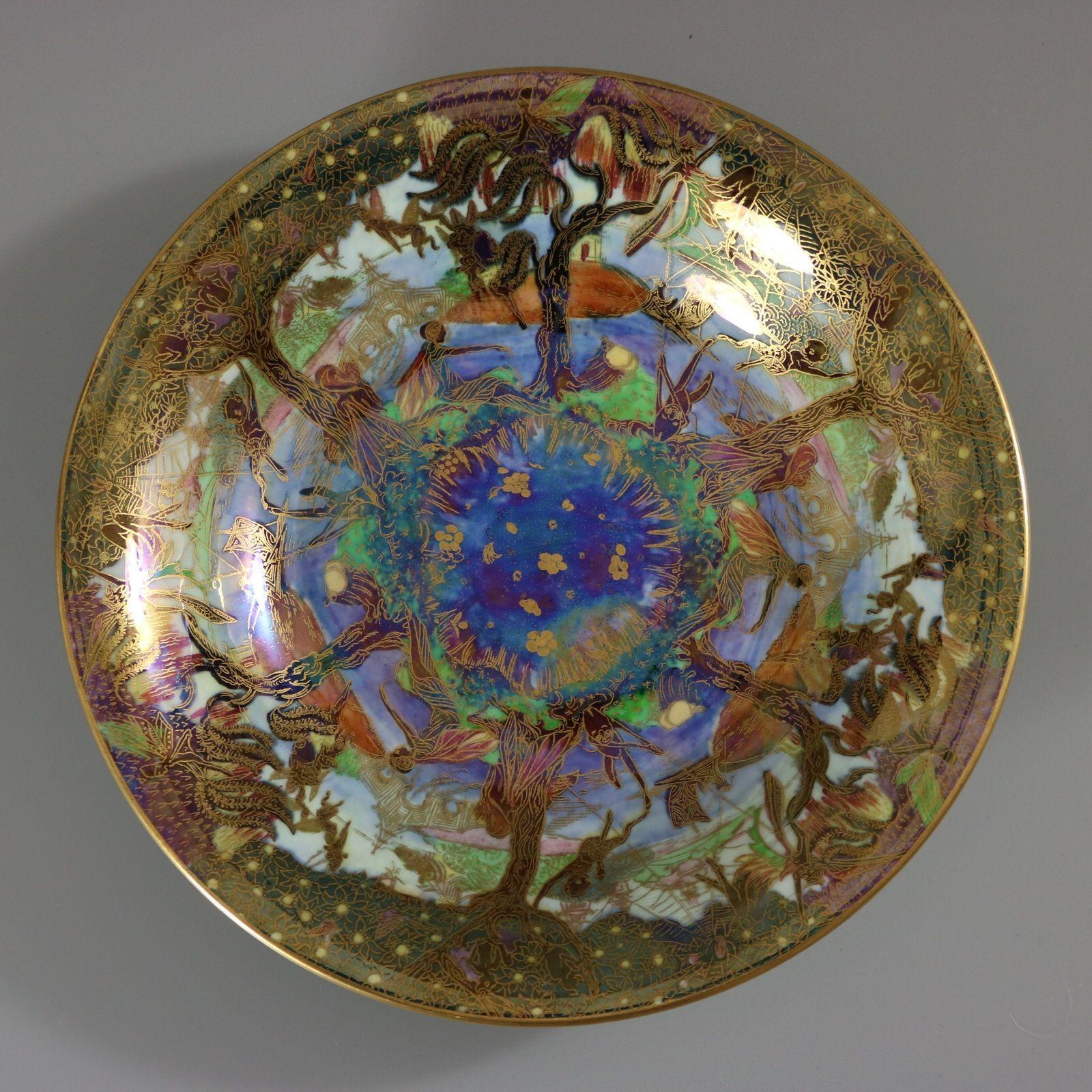 Art Nouveau Wedgwood Fairyland Lustre Jumping Faun Lily Tray For Sale