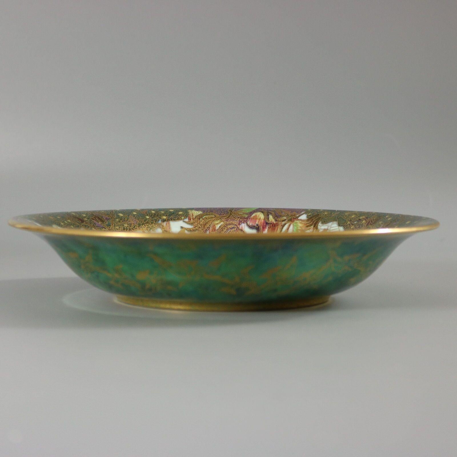 Art Nouveau Wedgwood Fairyland Lustre Jumping Faun Lily Tray For Sale