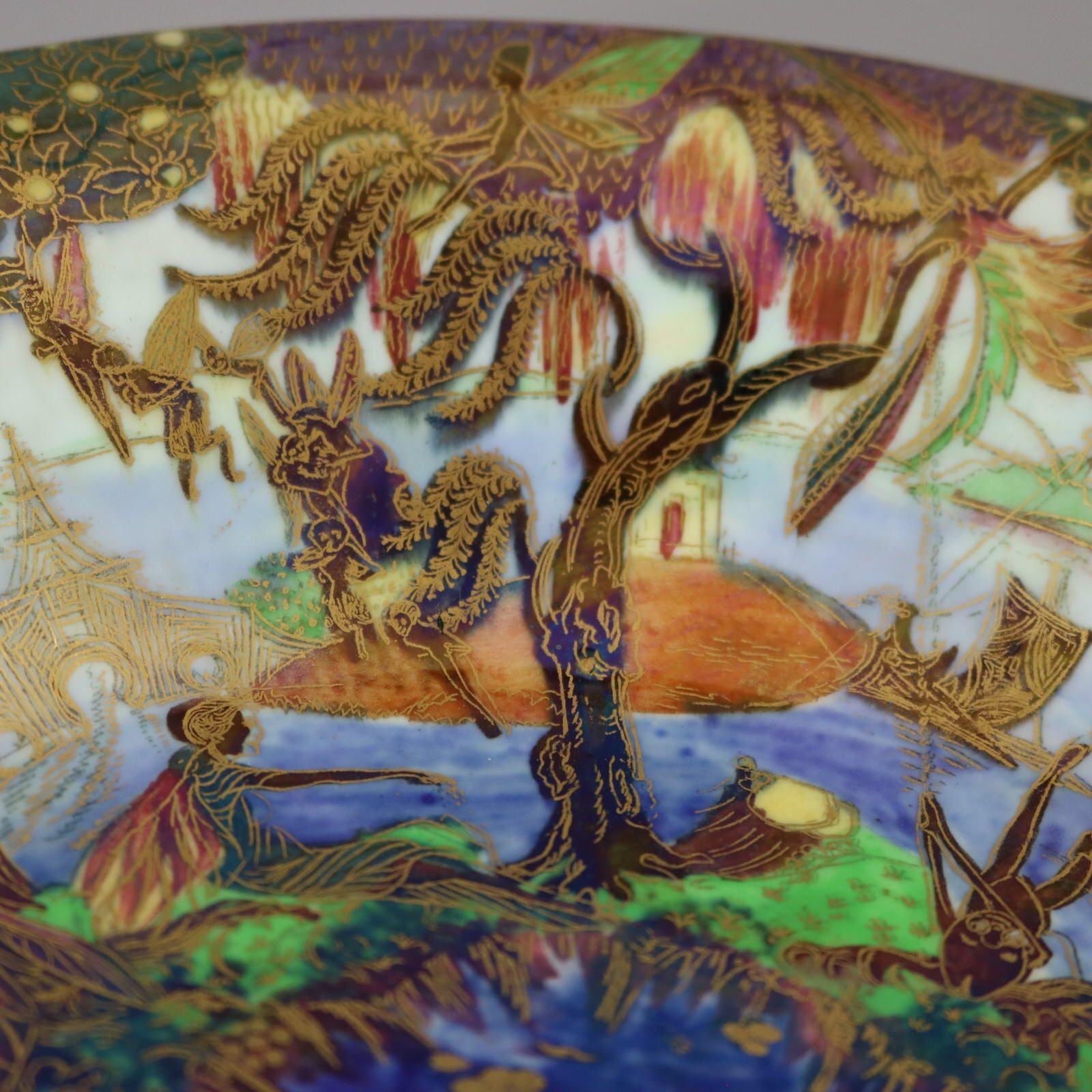 Early 20th Century Wedgwood Fairyland Lustre Jumping Faun Lily Tray For Sale