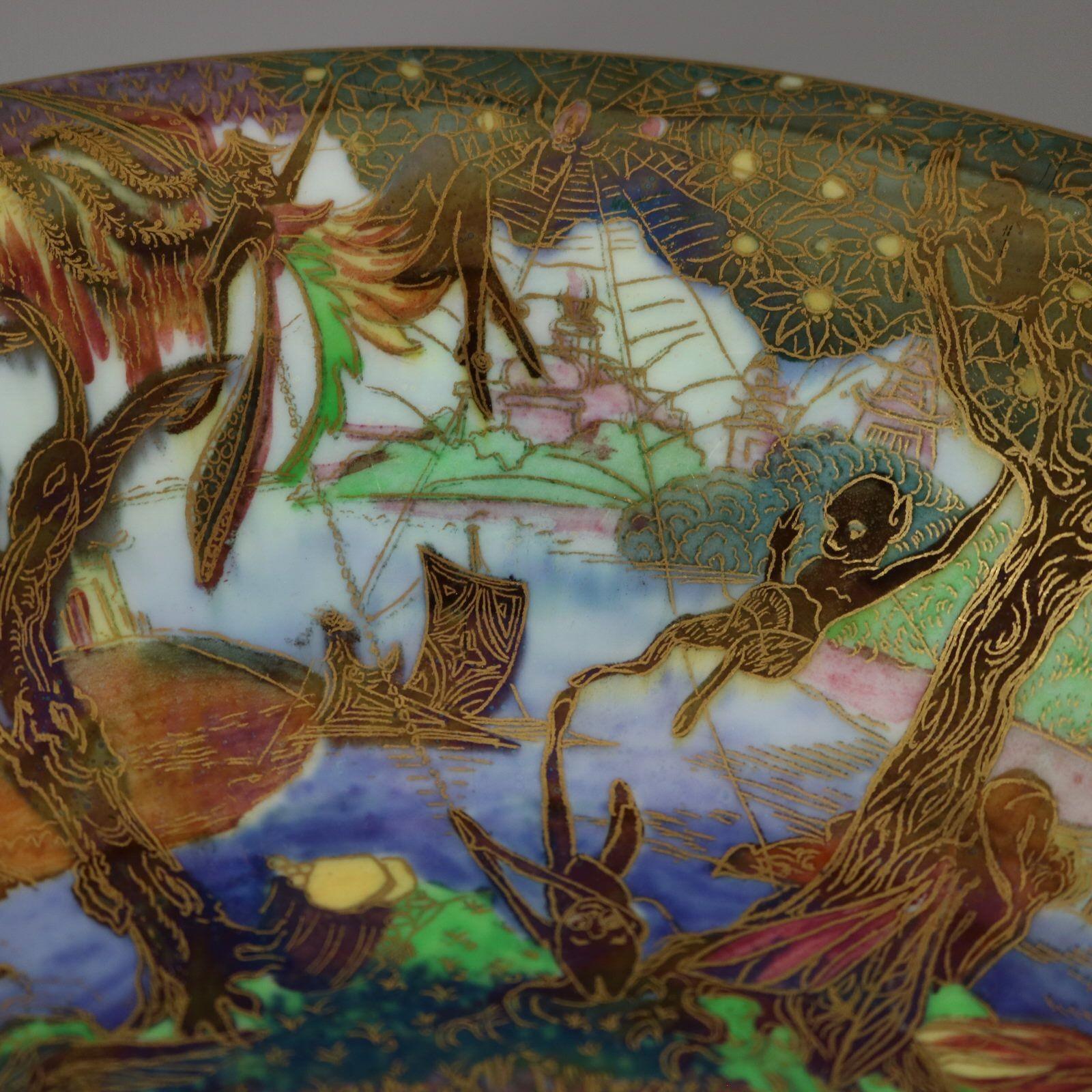 Wedgwood Fairyland Lustre Jumping Faun Lily Tray For Sale 1