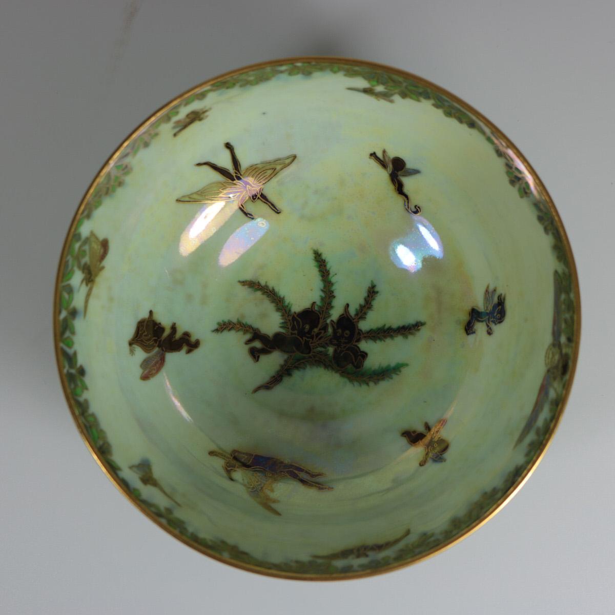 Glazed Wedgwood Fairyland Lustre Leapfrogging Elves Imperial Bowl