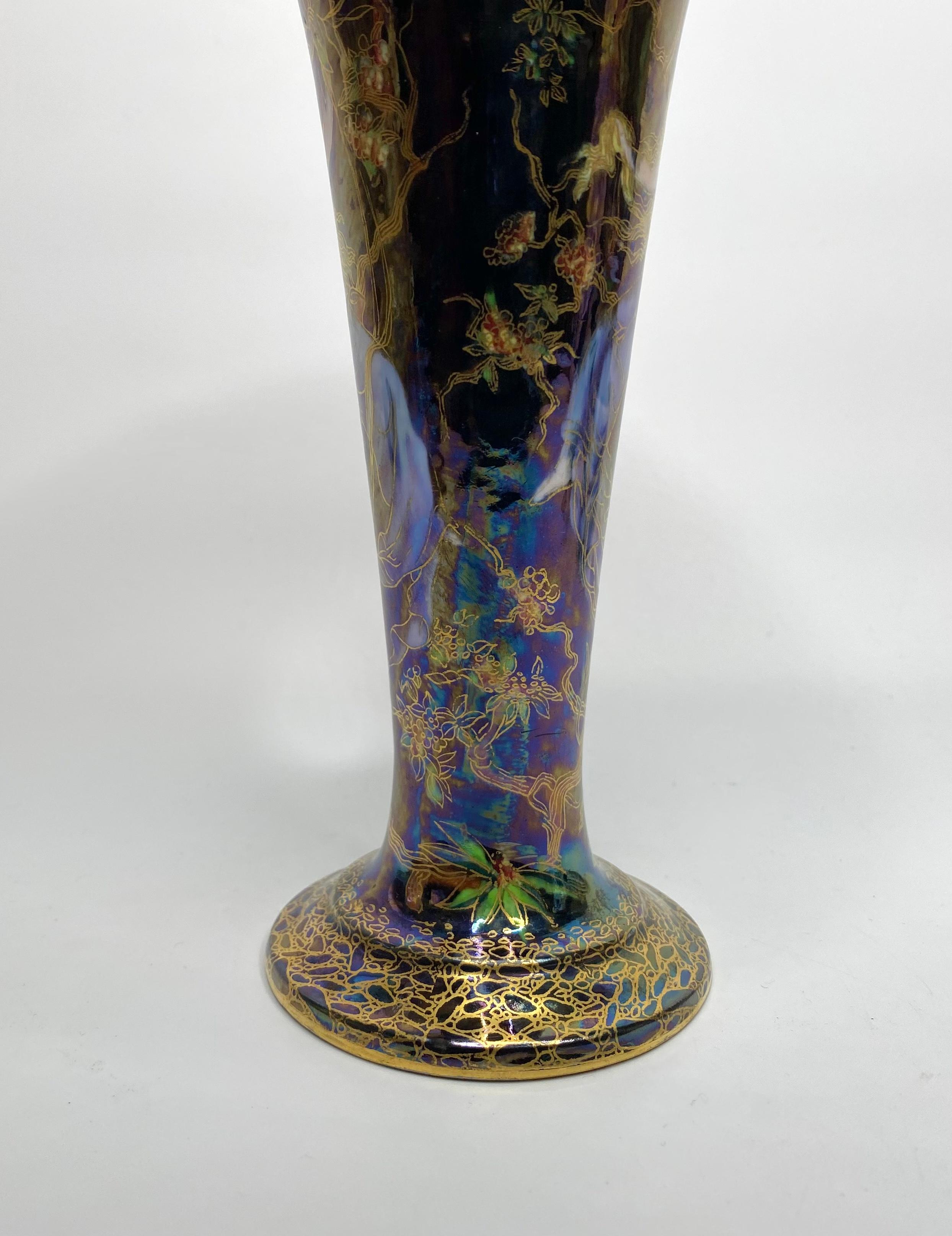 English Wedgwood Fairyland Lustre Vase, ‘Butterfly Women’, circa 1925