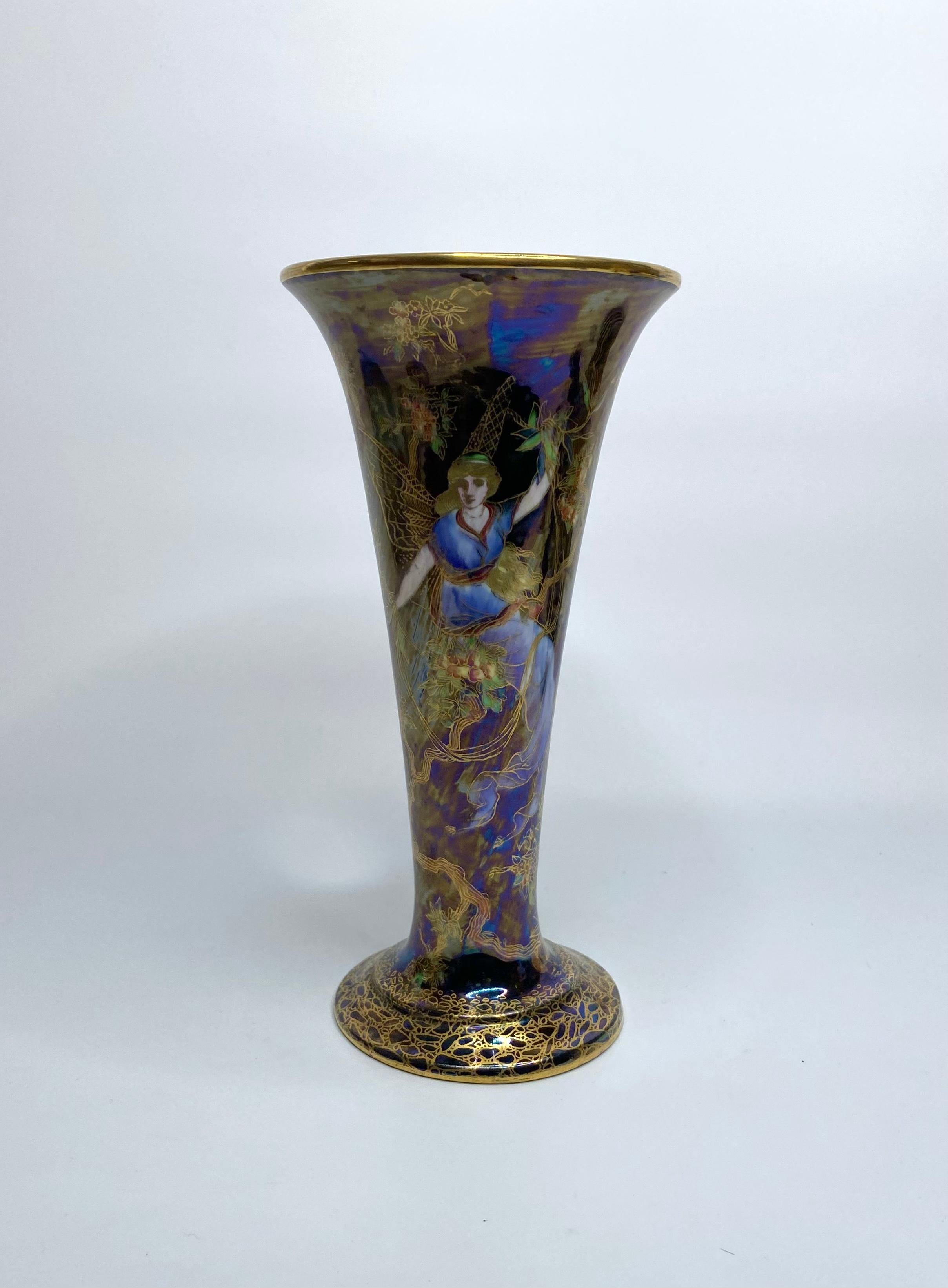 Wedgwood Fairyland Lustre Vase, ‘Butterfly Women’, circa 1925 In Excellent Condition In Gargrave, North Yorkshire