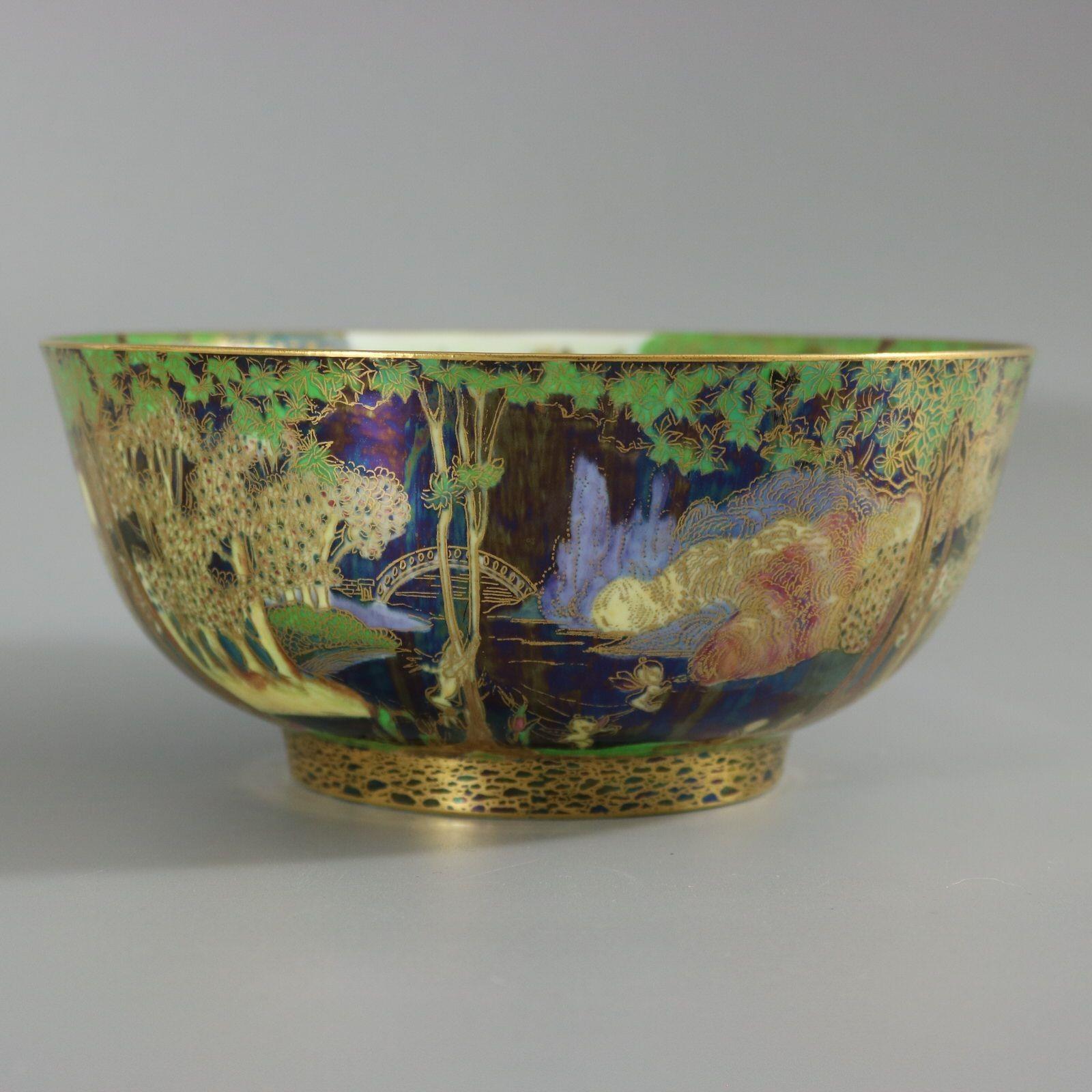 Ceramic Wedgwood Fairyland lustre Woodland Bridge Imperial Bowl For Sale