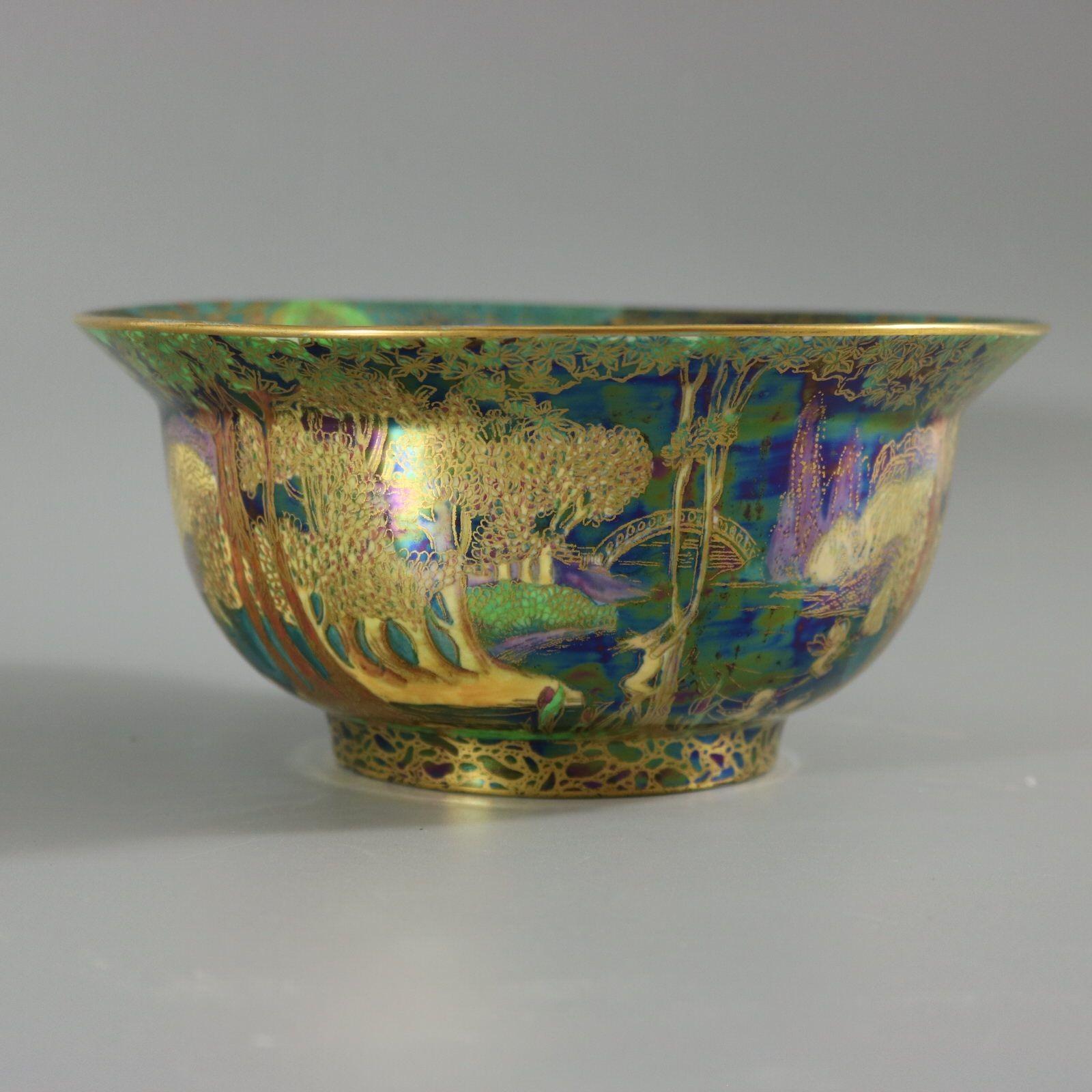 Wedgwood Fairyland Lustre Woodland Bridge K'ang Hsi Bowl In Good Condition In Chelmsford, Essex