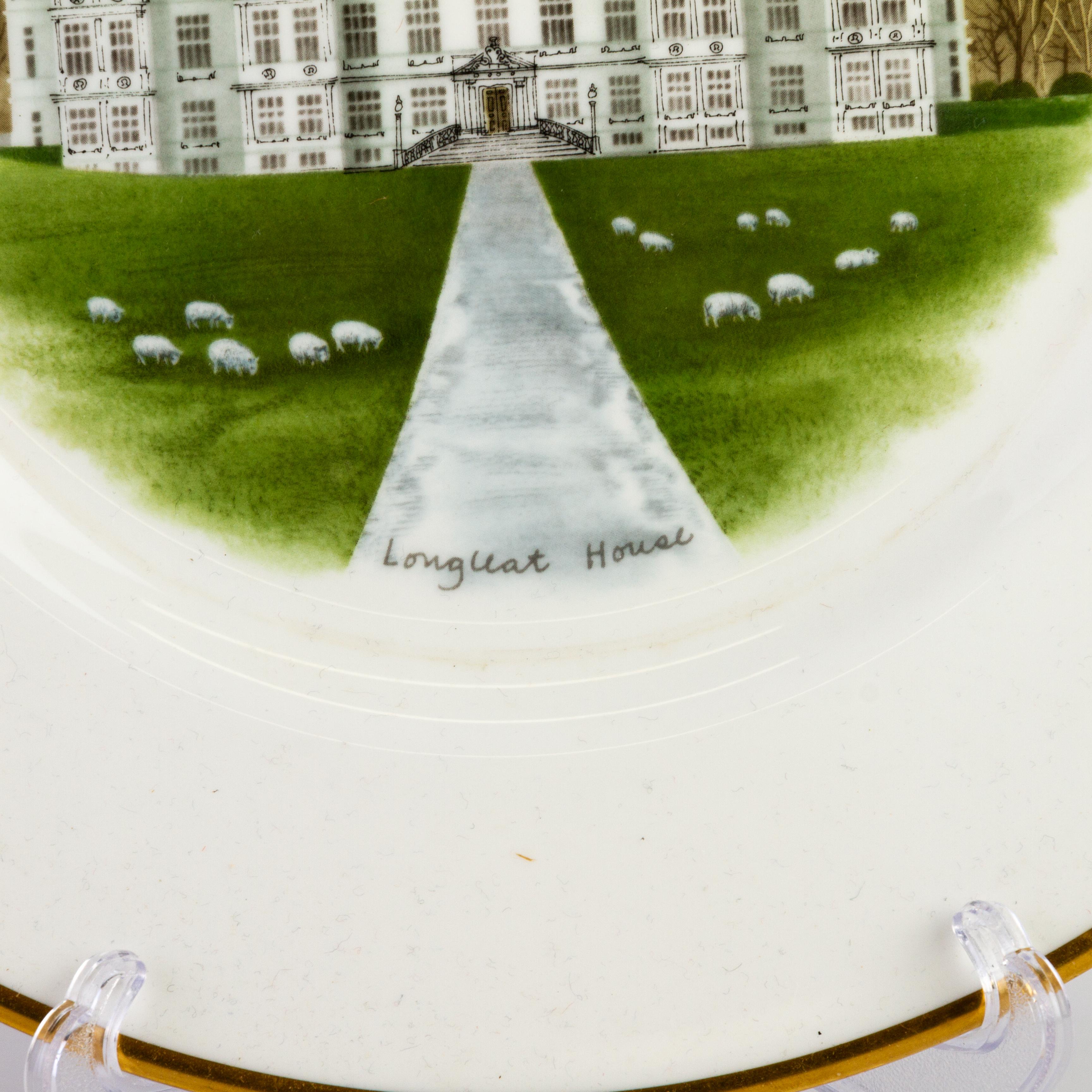 Wedgwood Fine English Porcelain Plate Depicting Longleat House In Good Condition For Sale In Nottingham, GB