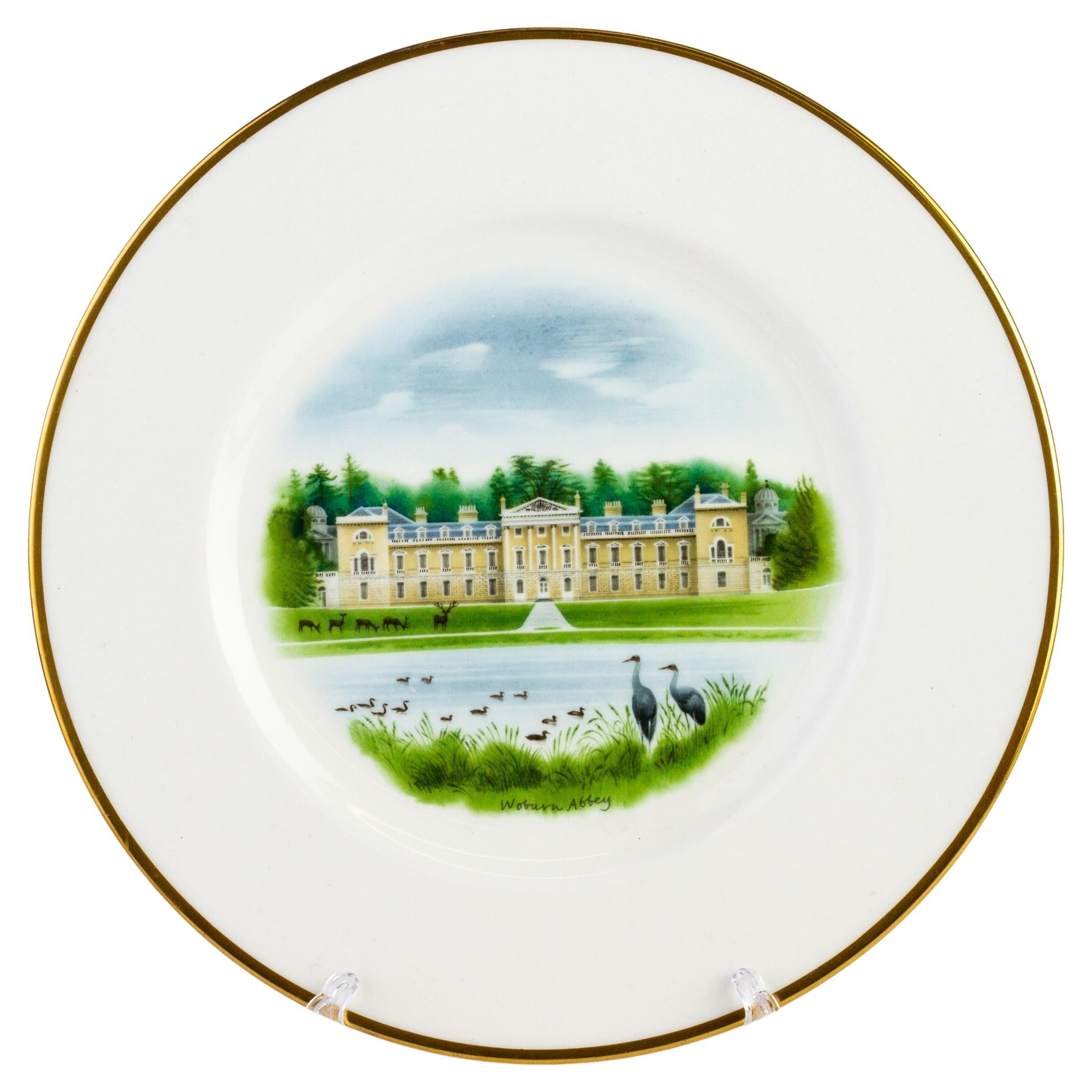 Wedgwood Fine English Porcelain Plate Depicting Woburn Abbey For Sale