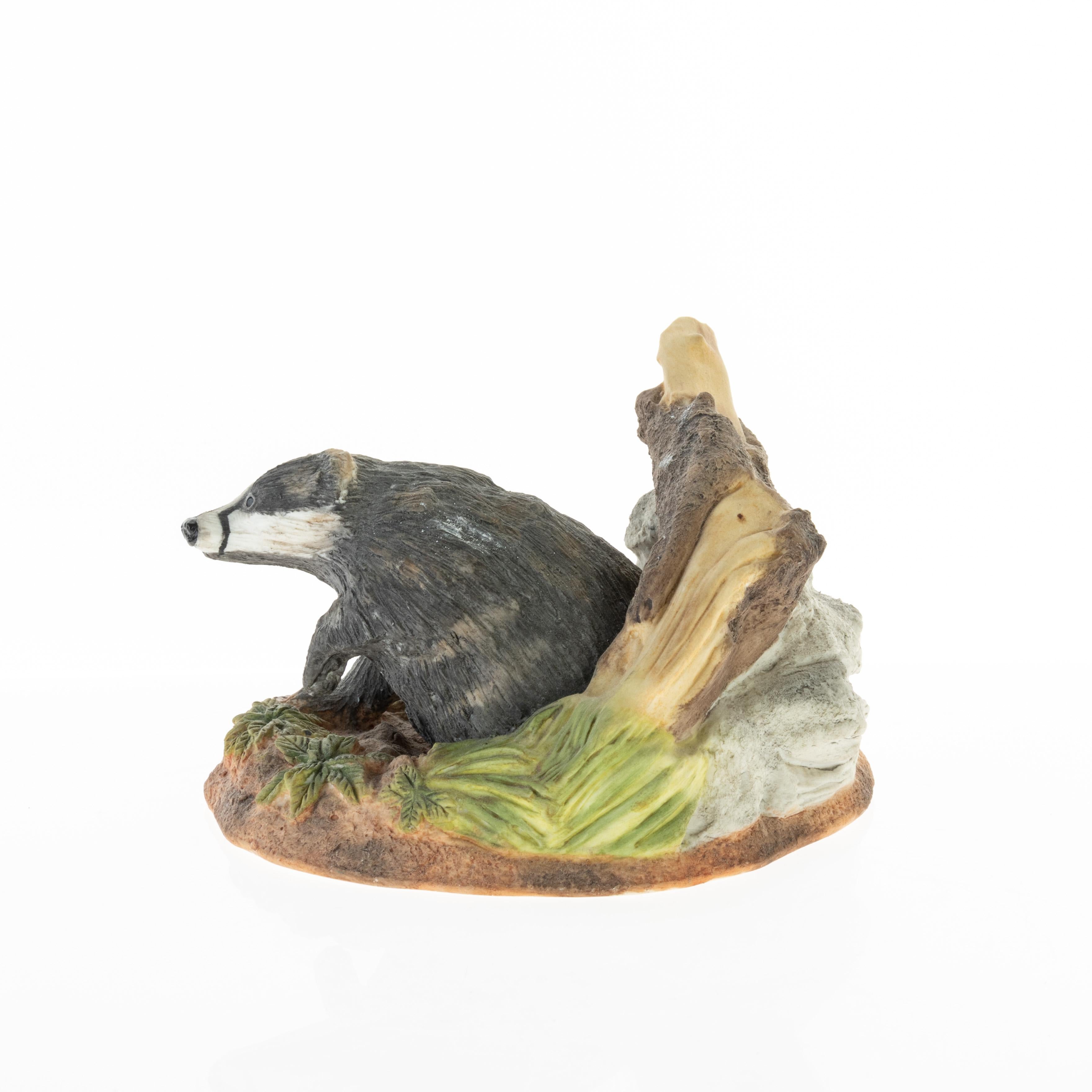 Wedgwood Fine Porcelain Badger Animalier Figure Sculpture In Good Condition For Sale In Nottingham, GB