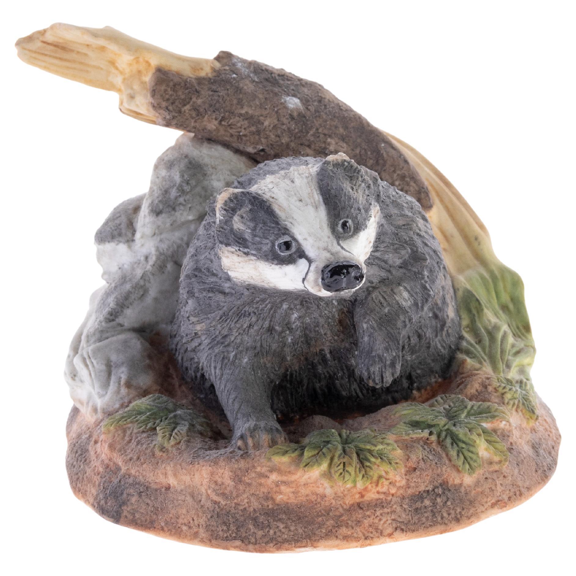 Wedgwood Fine Porcelain Badger Animalier Figure Sculpture For Sale