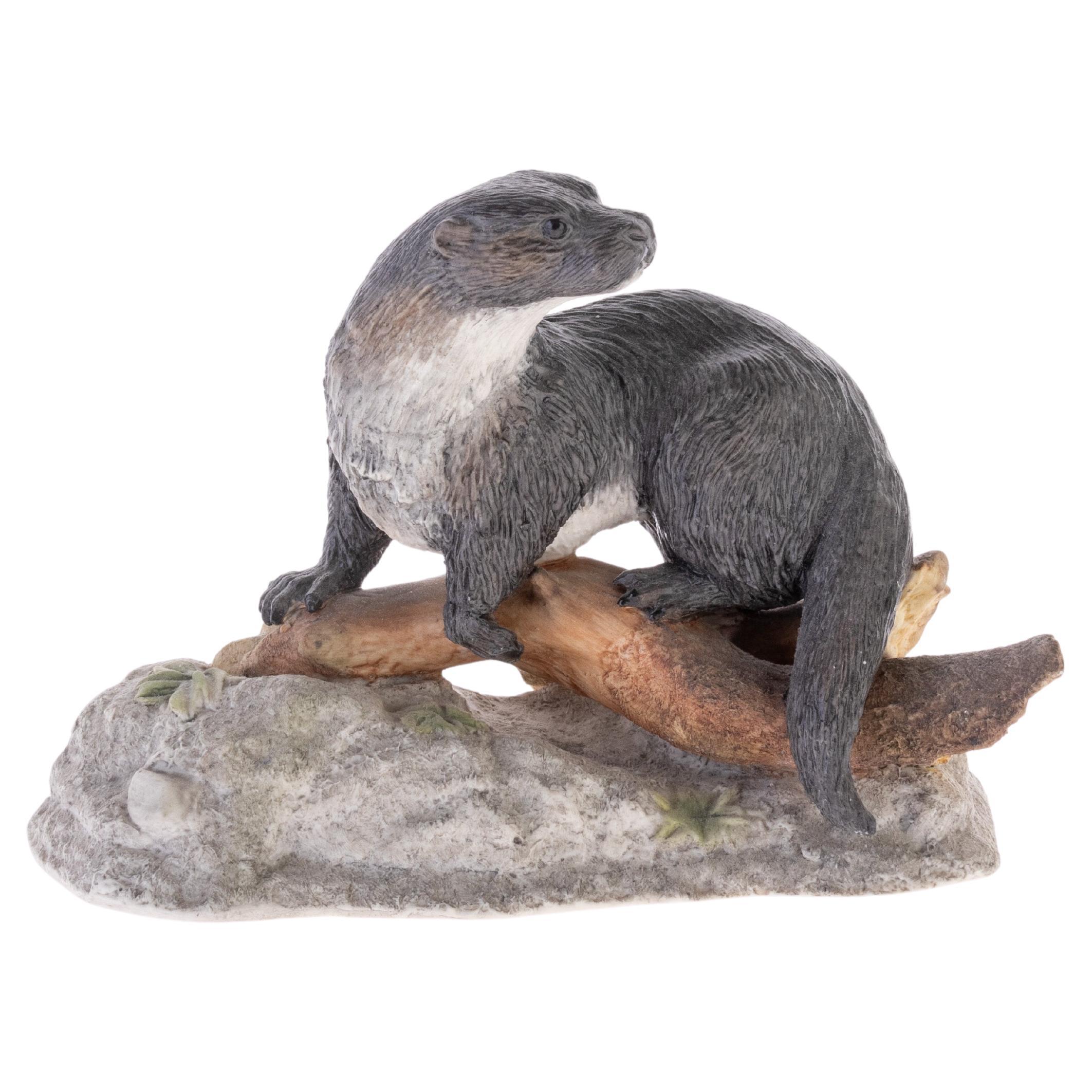 Wedgwood Fine Porcelain Otter Animalier Figure Sculpture