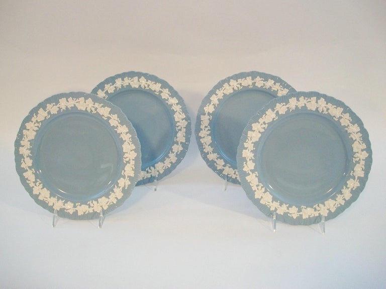 WEDGWOOD - Four Embossed Queen's Ware Plates - United Kingdom