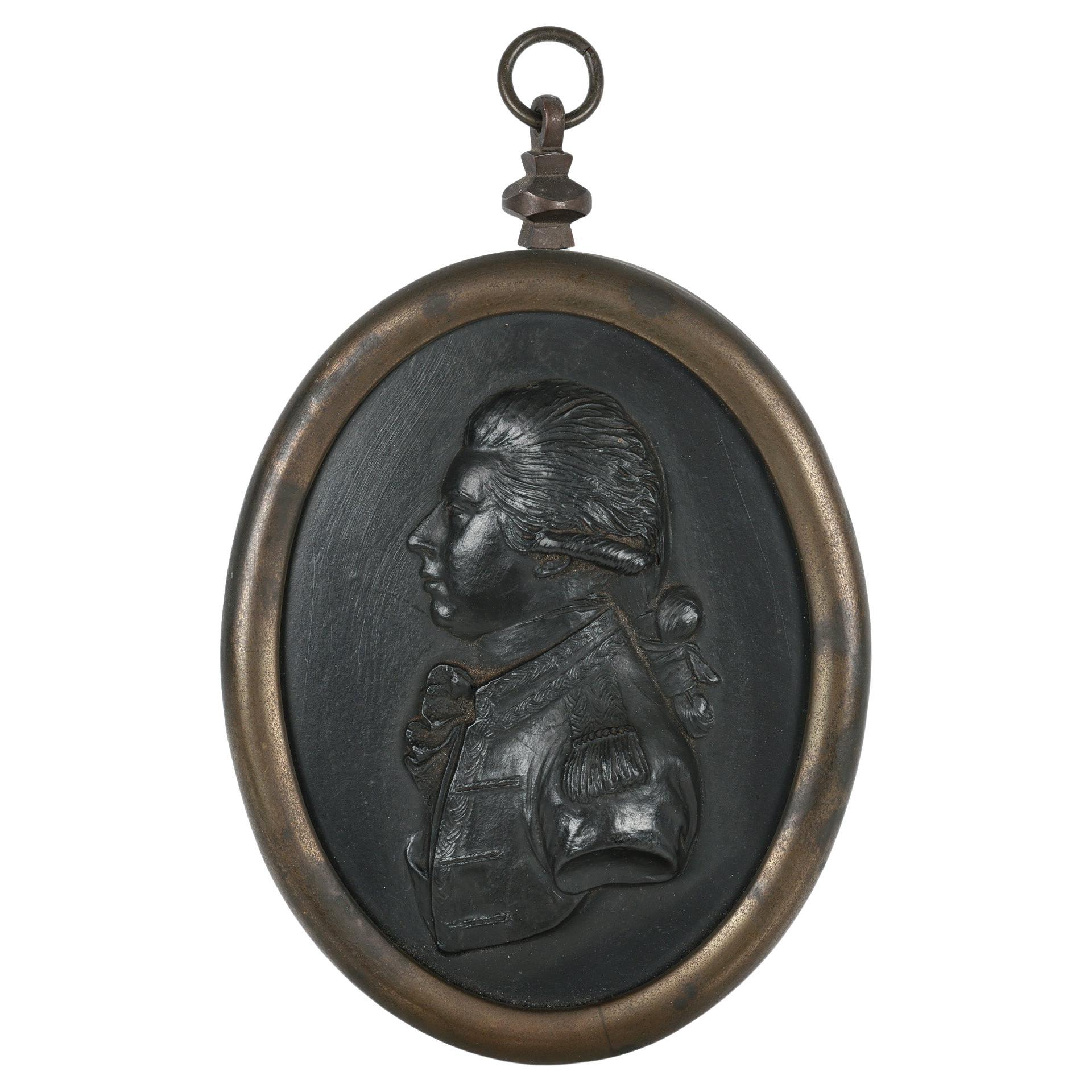 Wedgwood Portrait encadré du Prince and Wales en basalte noir