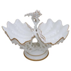 Centre de table en porcelaine osseuse dorée Wedgwood, coquille de palourde