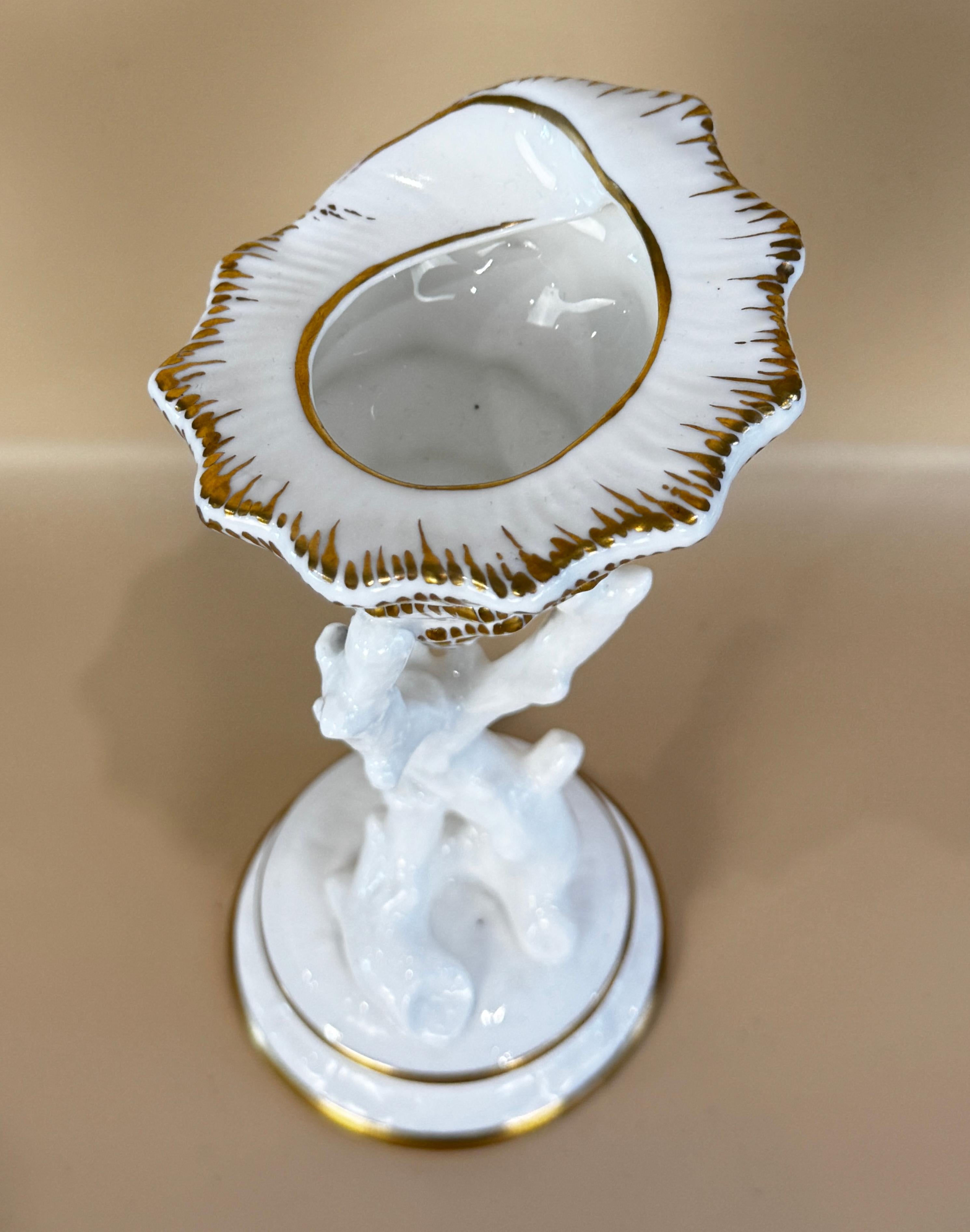 Wedgwood Vergoldetes Porzellan Muschel & Koralle Dekorative Schale oder Tischskulptur im Angebot 1