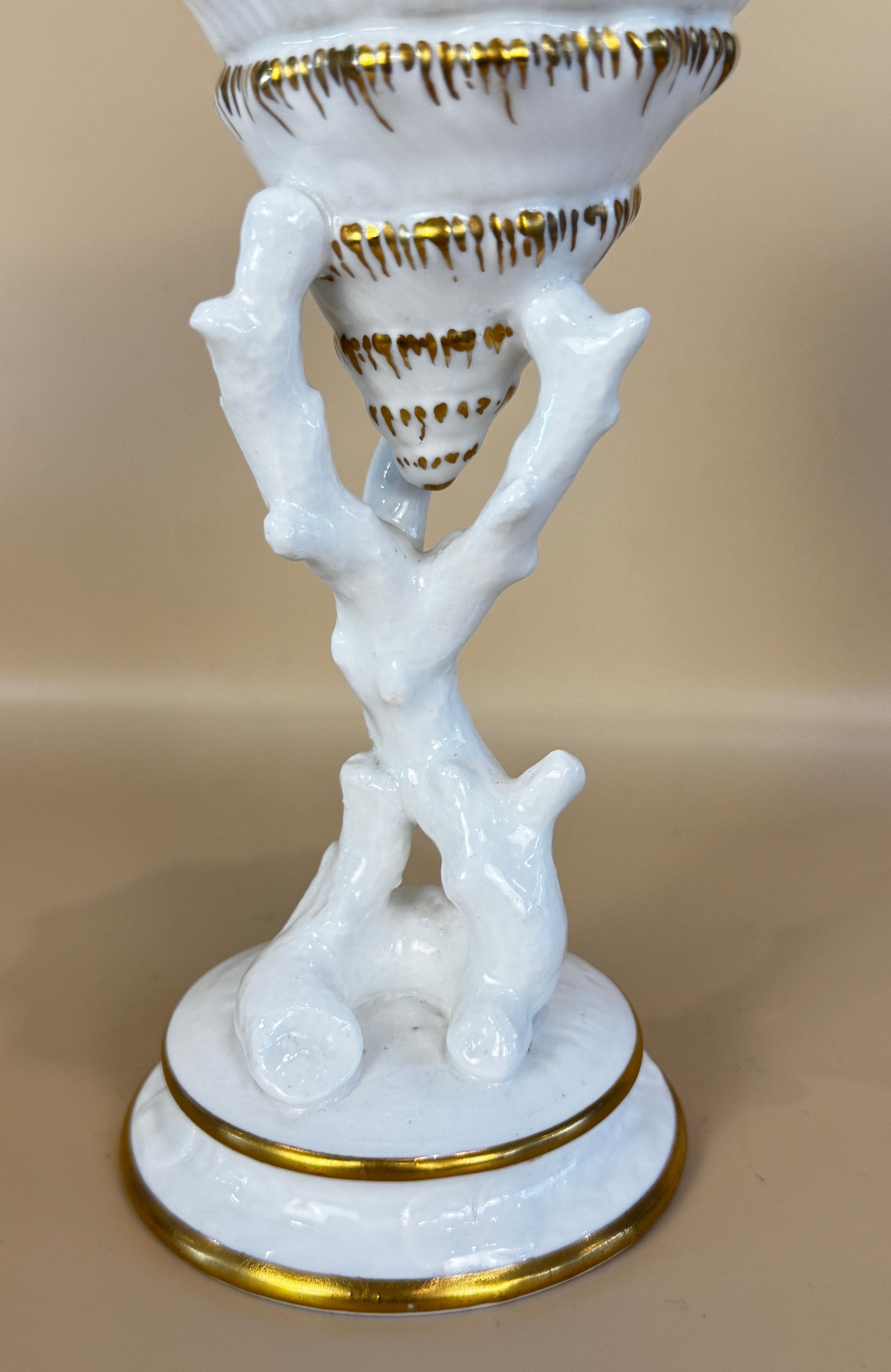 Wedgwood Vergoldetes Porzellan Muschel & Koralle Dekorative Schale oder Tischskulptur im Angebot 2