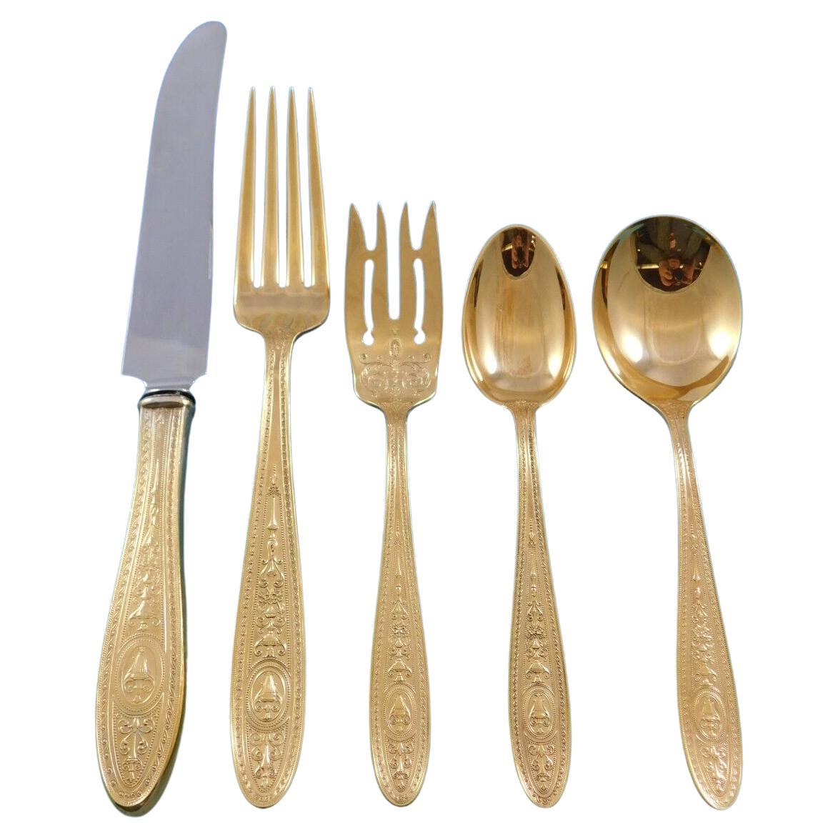 Wedgwood Gold by International Sterling Silver Besteck Dinner 61 Stück im Angebot