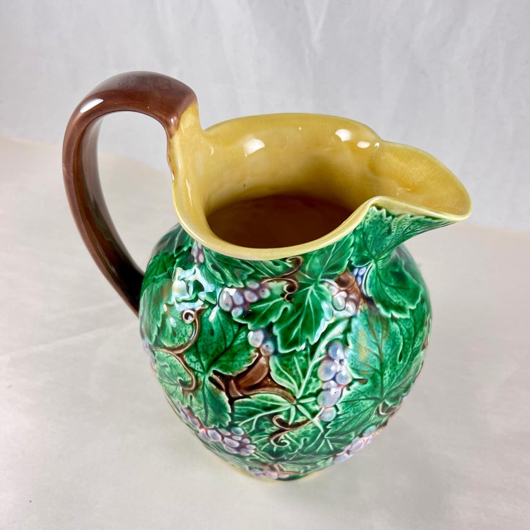 Wedgwood Grape Leaf Majolica Pitcher at 1stDibs | george vining