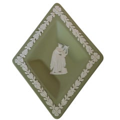 Vintage Wedgwood Green Diamond Tray