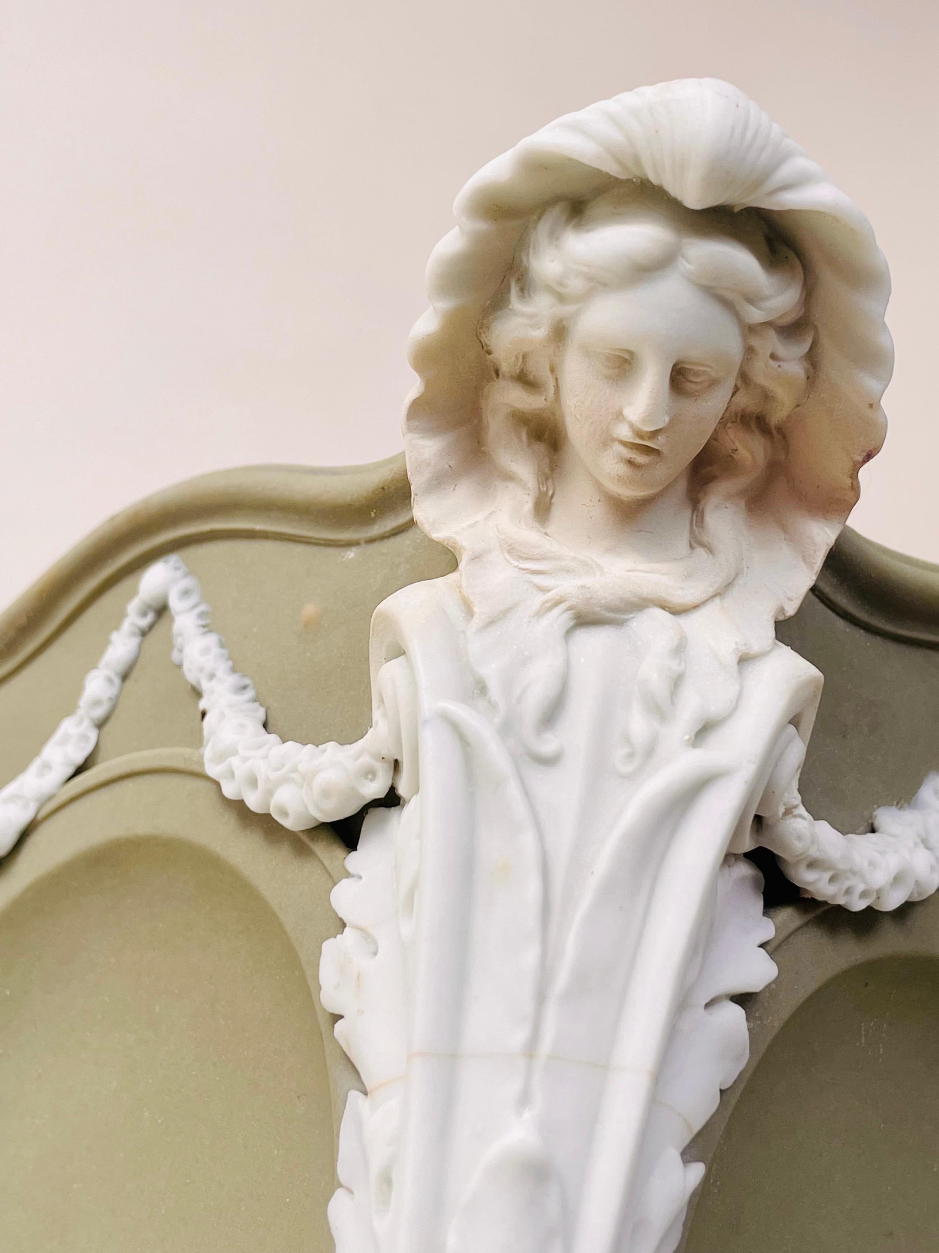 18th Century Wedgwood Solid Green Jasper Stoneware Caryatid Bough Pot For Sale 11