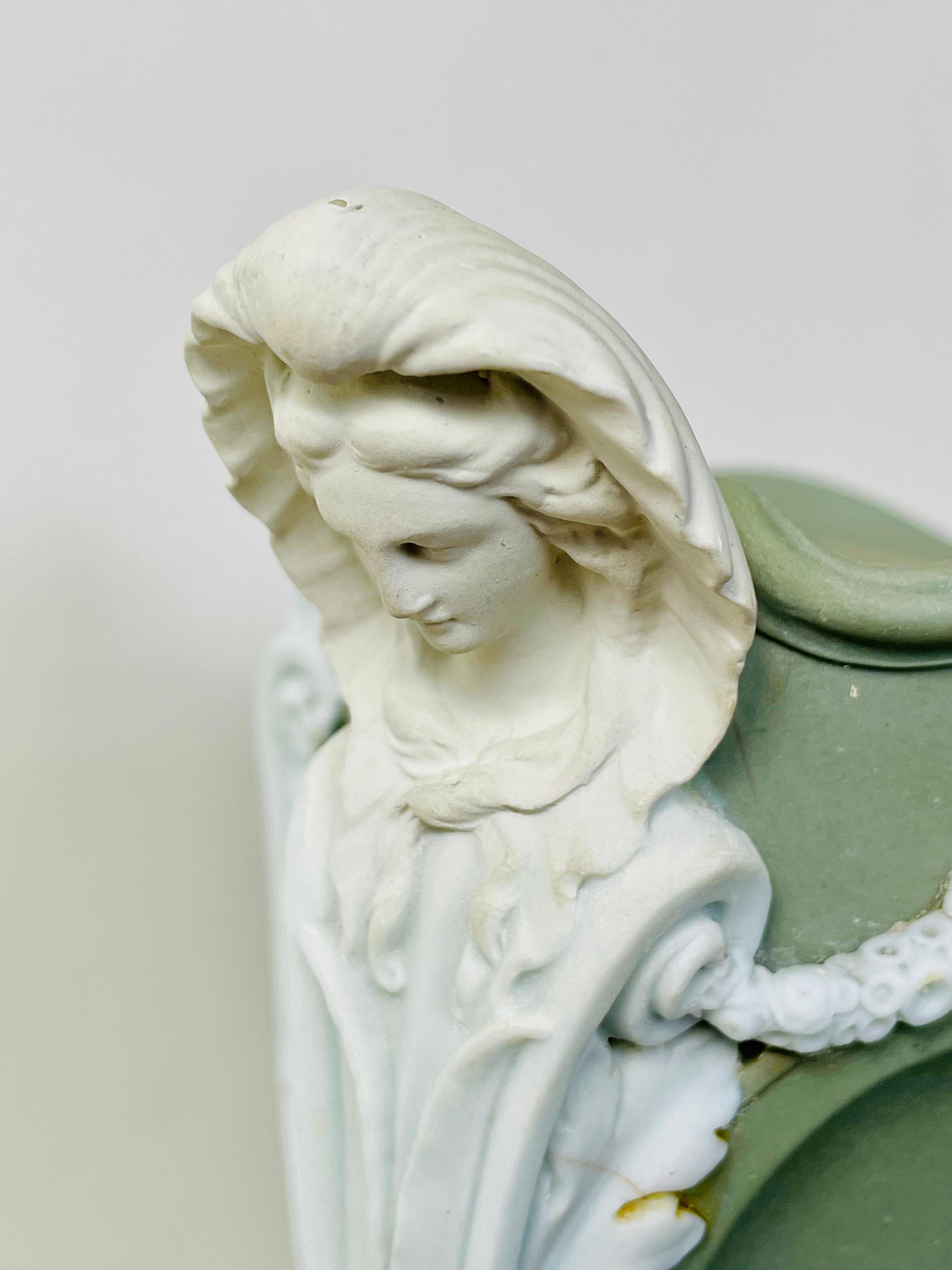 18th Century Wedgwood Solid Green Jasper Stoneware Caryatid Bough Pot For Sale 13