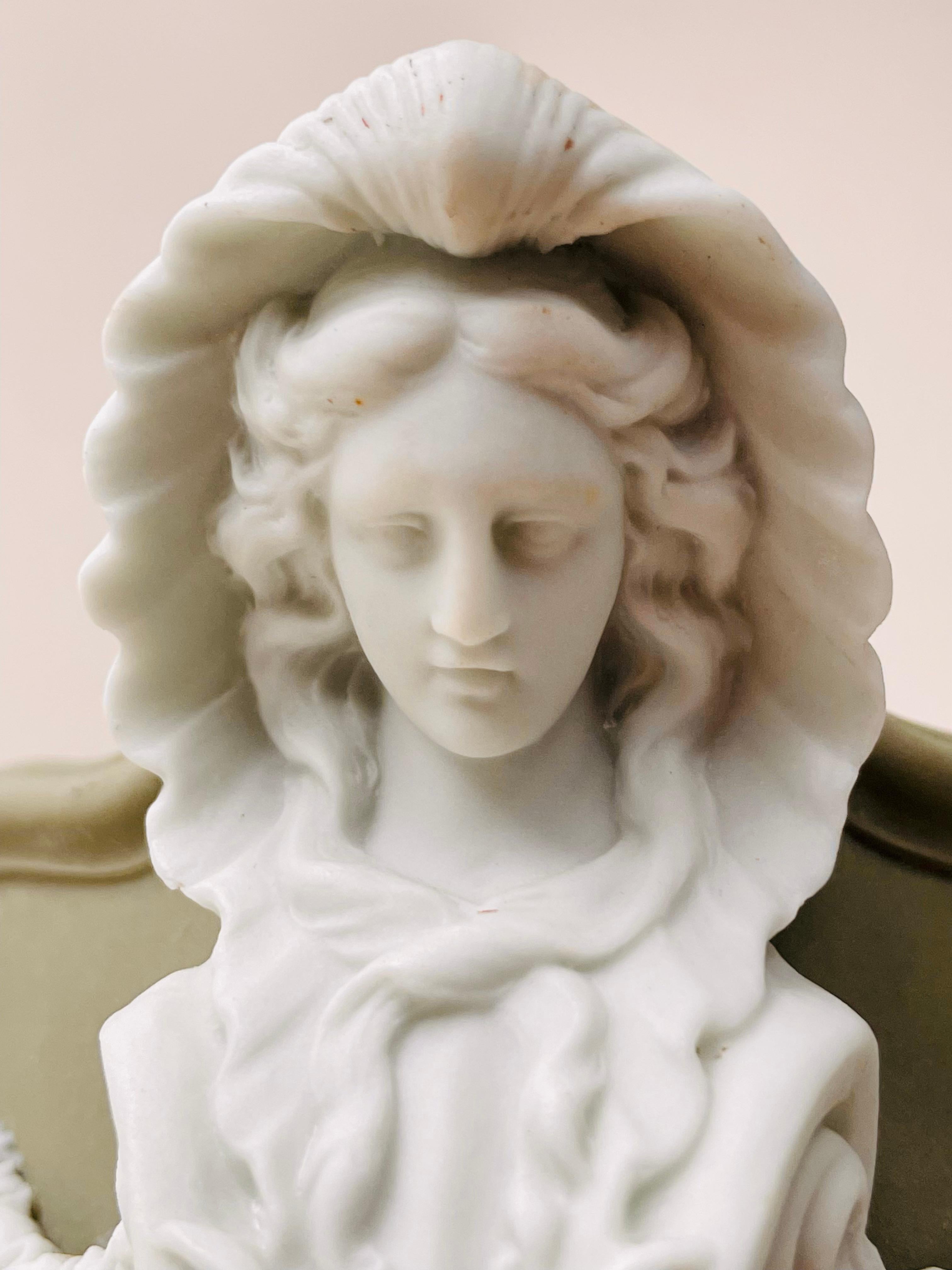 Fired 18th Century Wedgwood Solid Green Jasper Stoneware Caryatid Bough Pot For Sale