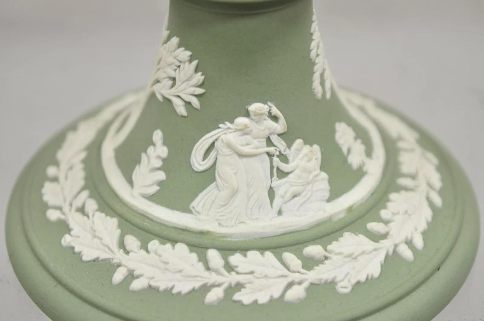 Pottery Wedgwood Green Jasperware White Cameo 5
