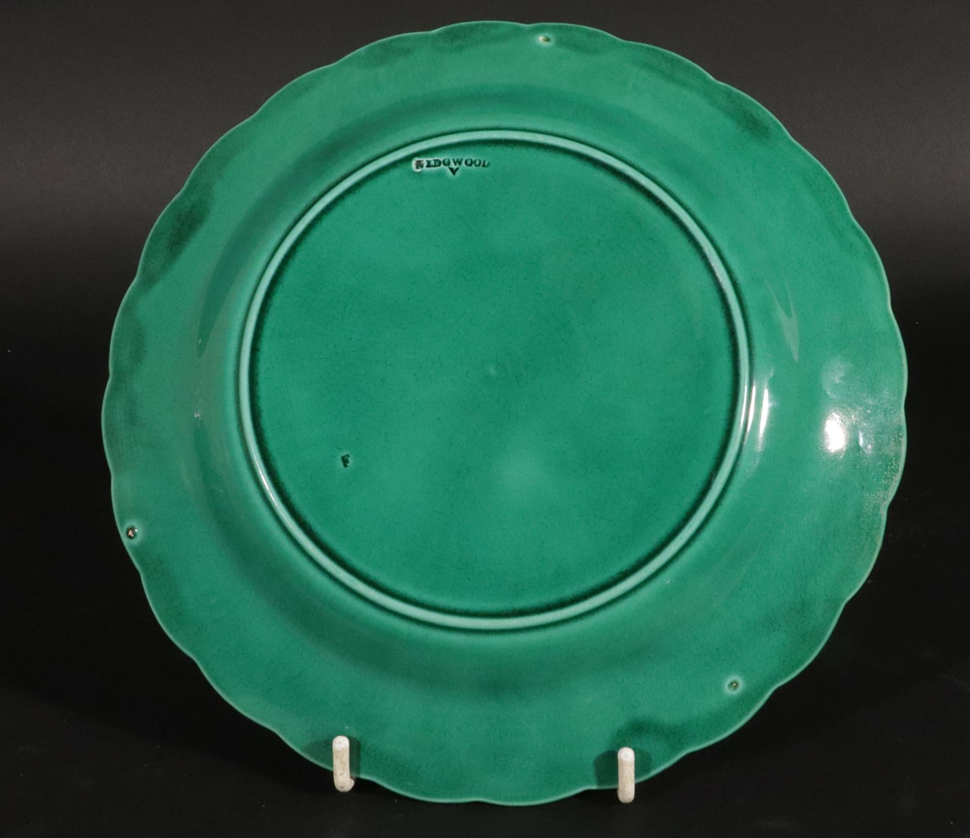 Juego de Platos Girasol de loza mayólica verde Wedgwood (15) Inglés en venta