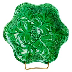 Green Wedgwood Majolica Six Lobbed Plate-8.5" diameter