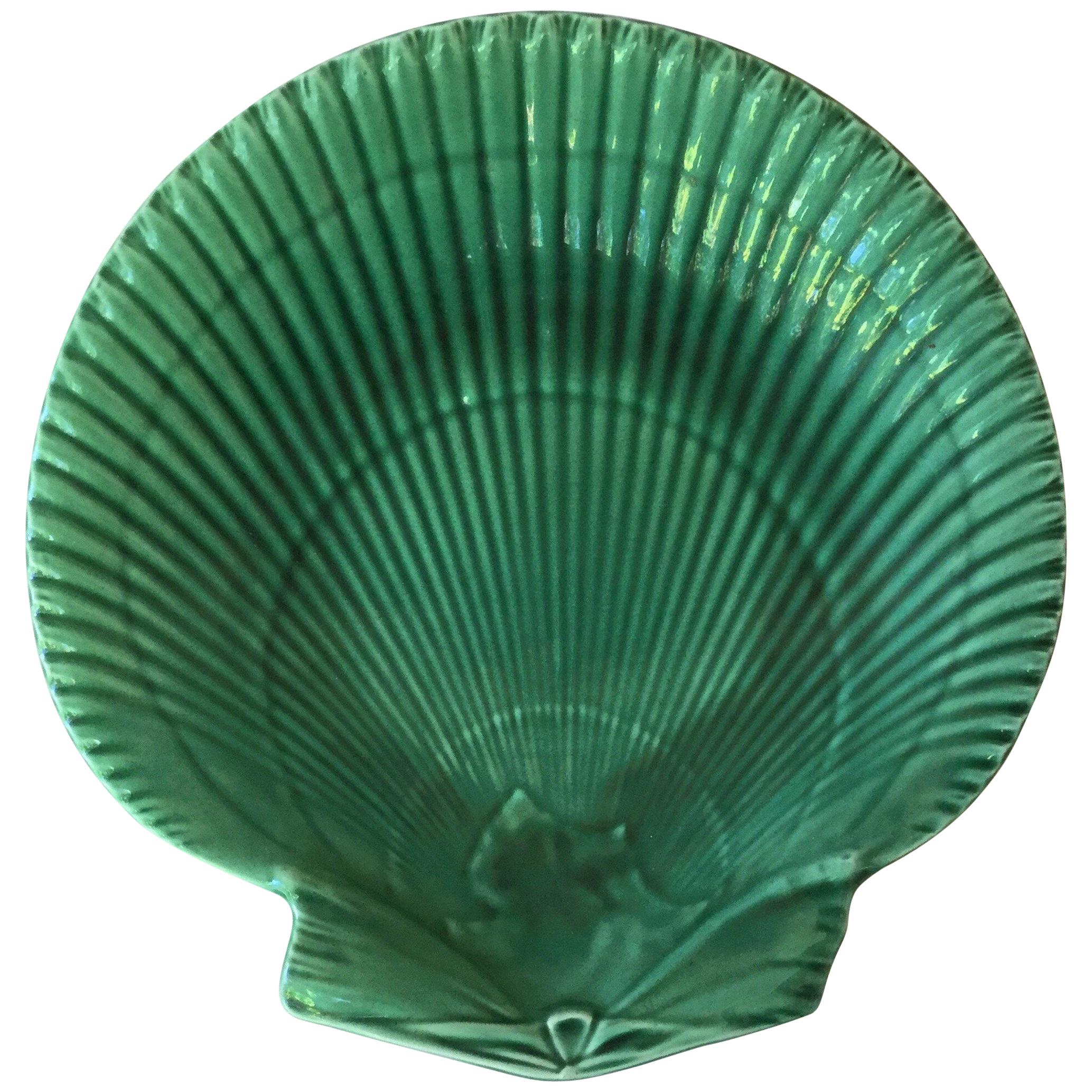 Wedgwood Green Majolica Shell Plate