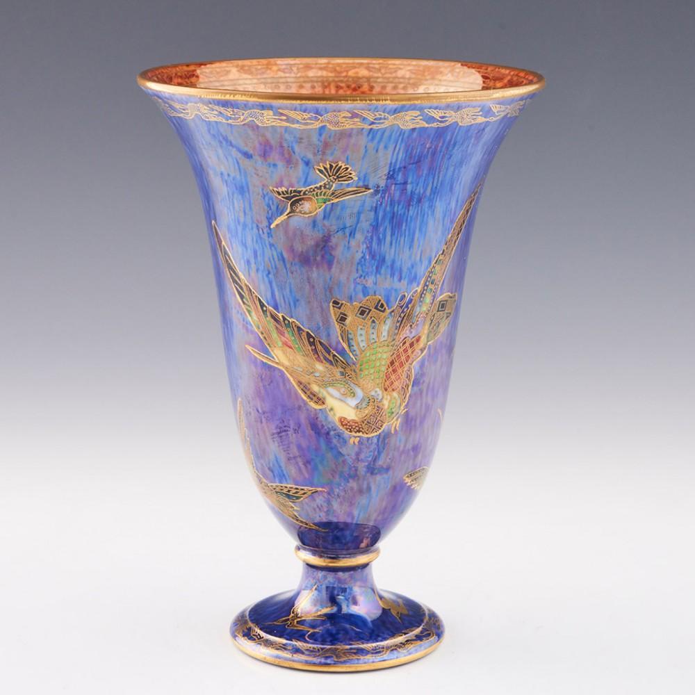 English Wedgwood Hummingbird Lustre Vase, c1925 For Sale