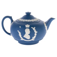 Wedgwood Jasper Queen Elizabeth II 1953 Coronation Lidded Cameo Teapot