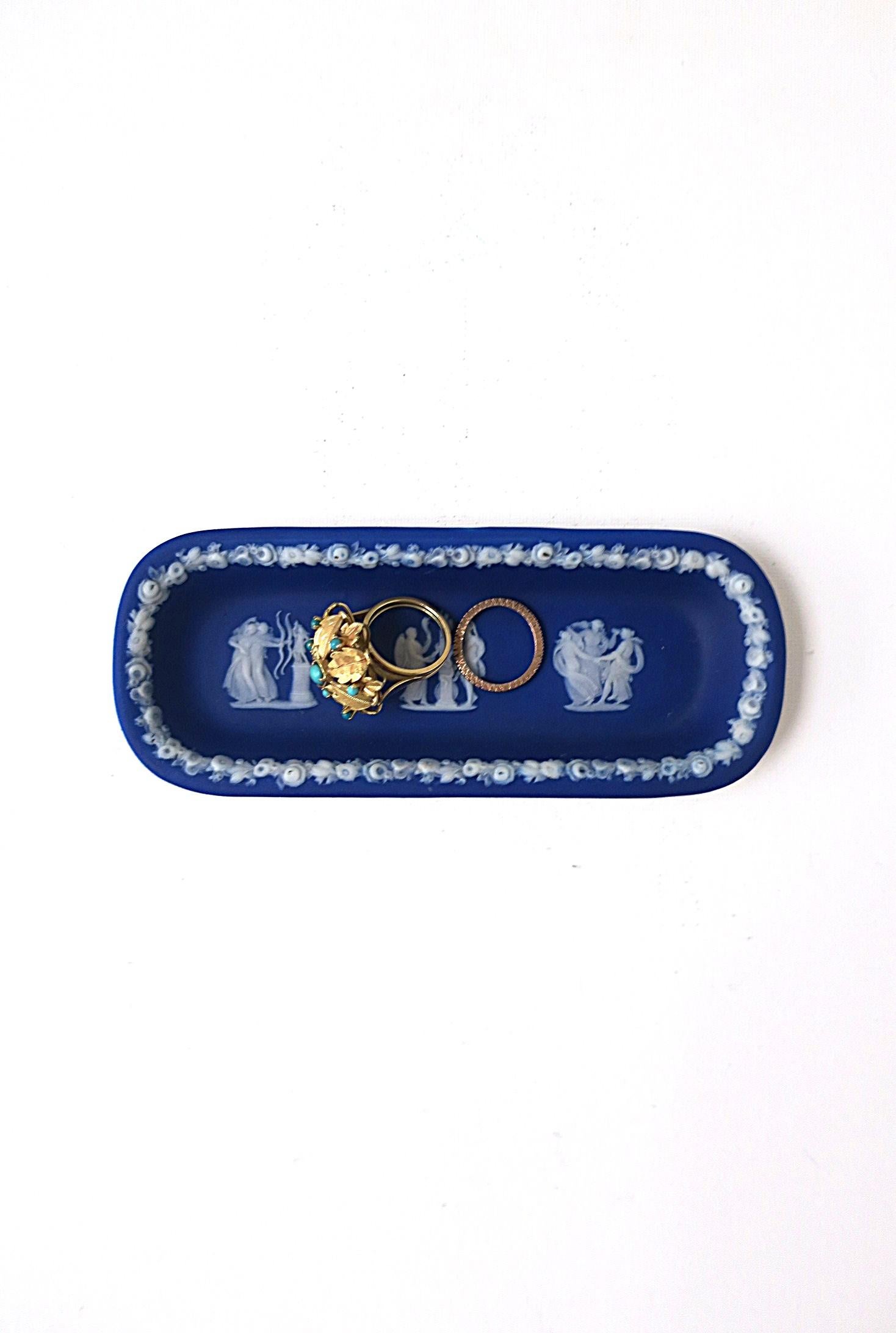 Blaue und weiße Schmuckschale aus Jaspisholz von Wedgwood im neoklassischen Stil, spätes 19. Jahrhundert (Englisch) im Angebot