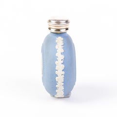 Wedgwood Jasperware Cameo Neoclassical Silver Top Scent Perfume Bottle
