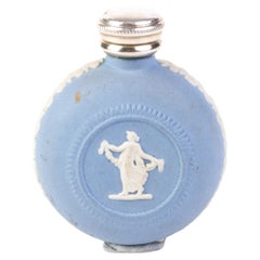Vintage Wedgwood Jasperware Cameo Neoclassical Silver Top Scent Perfume Bottle