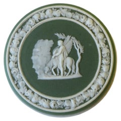 Wedgwood Jasperware Green & White Box in the Neoclassical Style, ca. 19th C