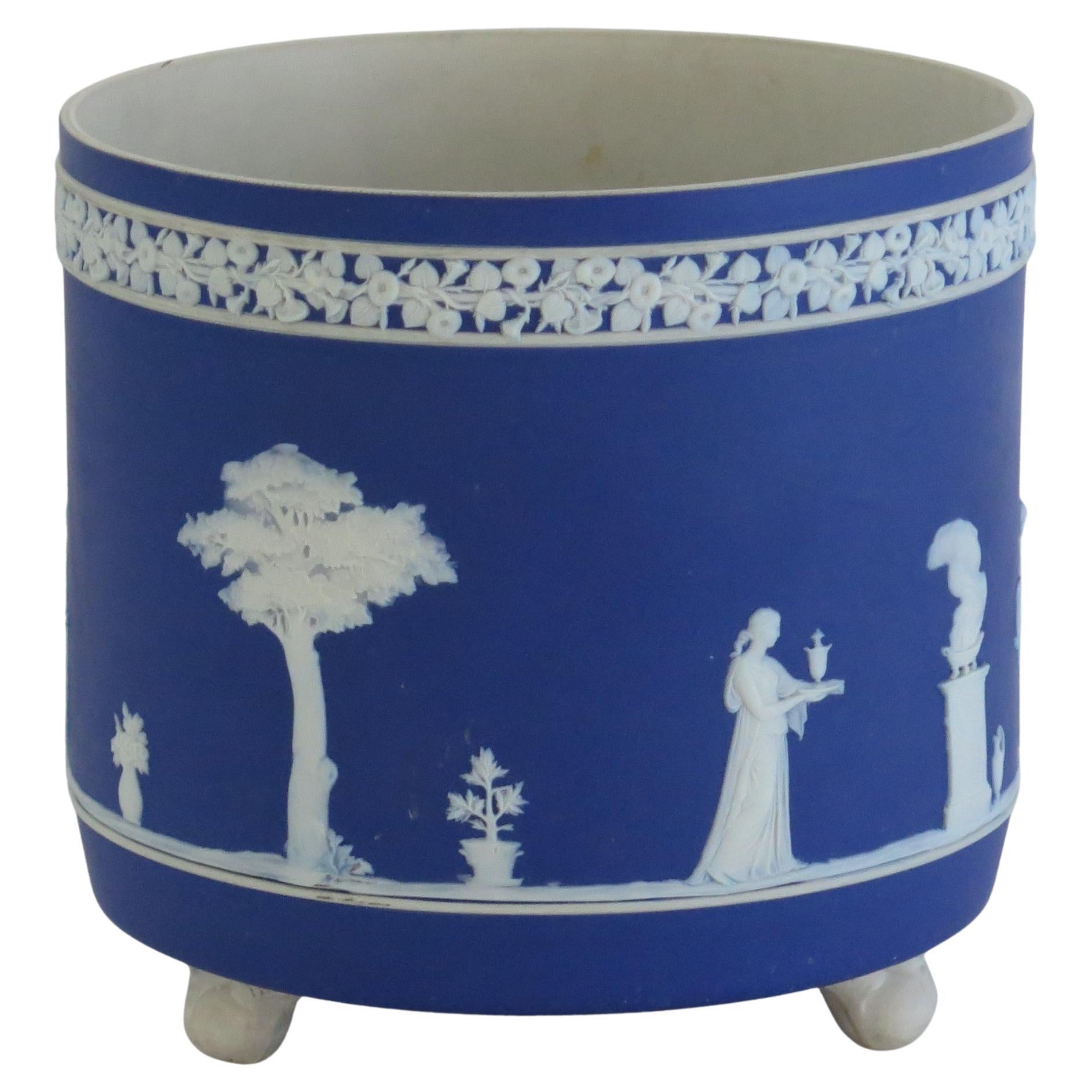 Wedgwood Jasperware Jardiniere Classical Figures Fully Marked, Ca 1930s