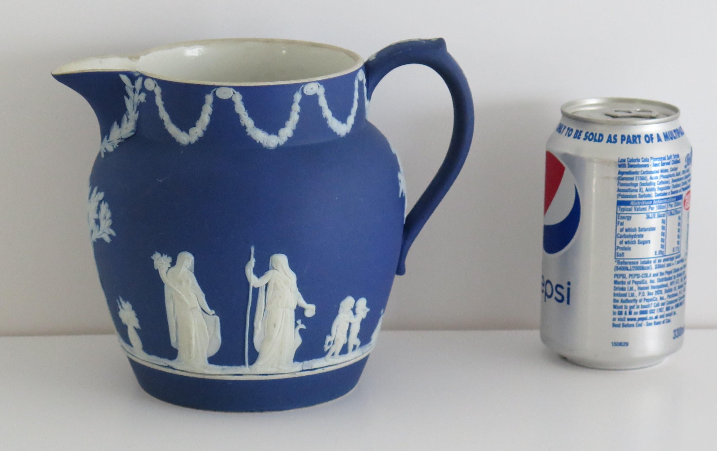 Pottery Wedgwood Jasperware Jug or Pitcher Classical Figures Fully Marked, circa 1900