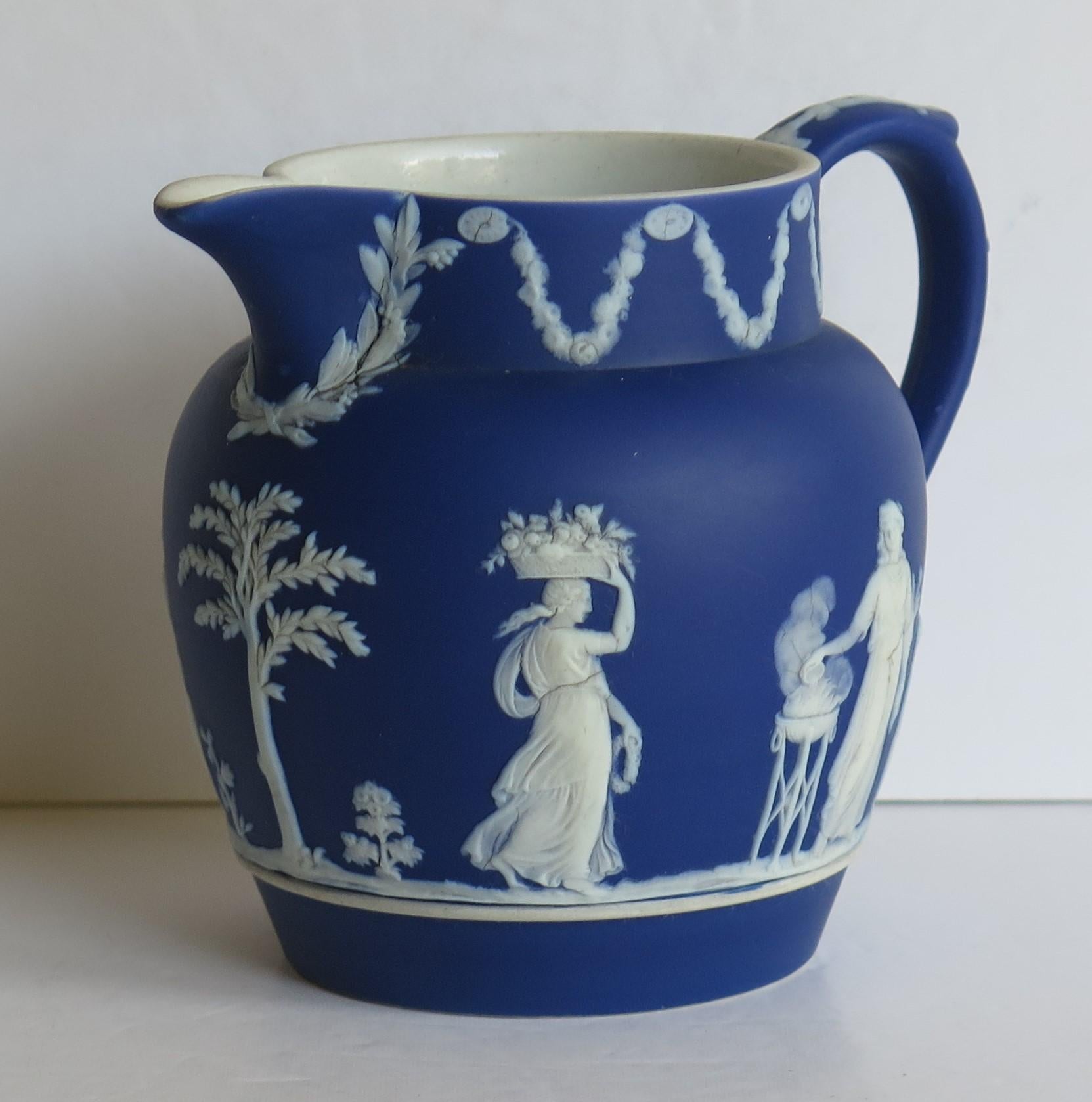 Wedgwood Jasperware Jug or Pitcher Classical Figures Fully Marked, circa 1900 In Good Condition In Lincoln, Lincolnshire