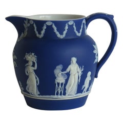 Antique Wedgwood Jasperware Jug or Pitcher Classical Figures Fully Marked, circa 1900