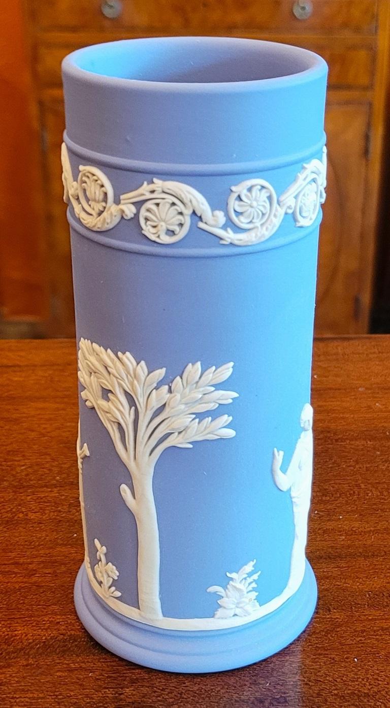 Wedgwood Jasperware Pale Blue 6 Inch Spill Vase 1